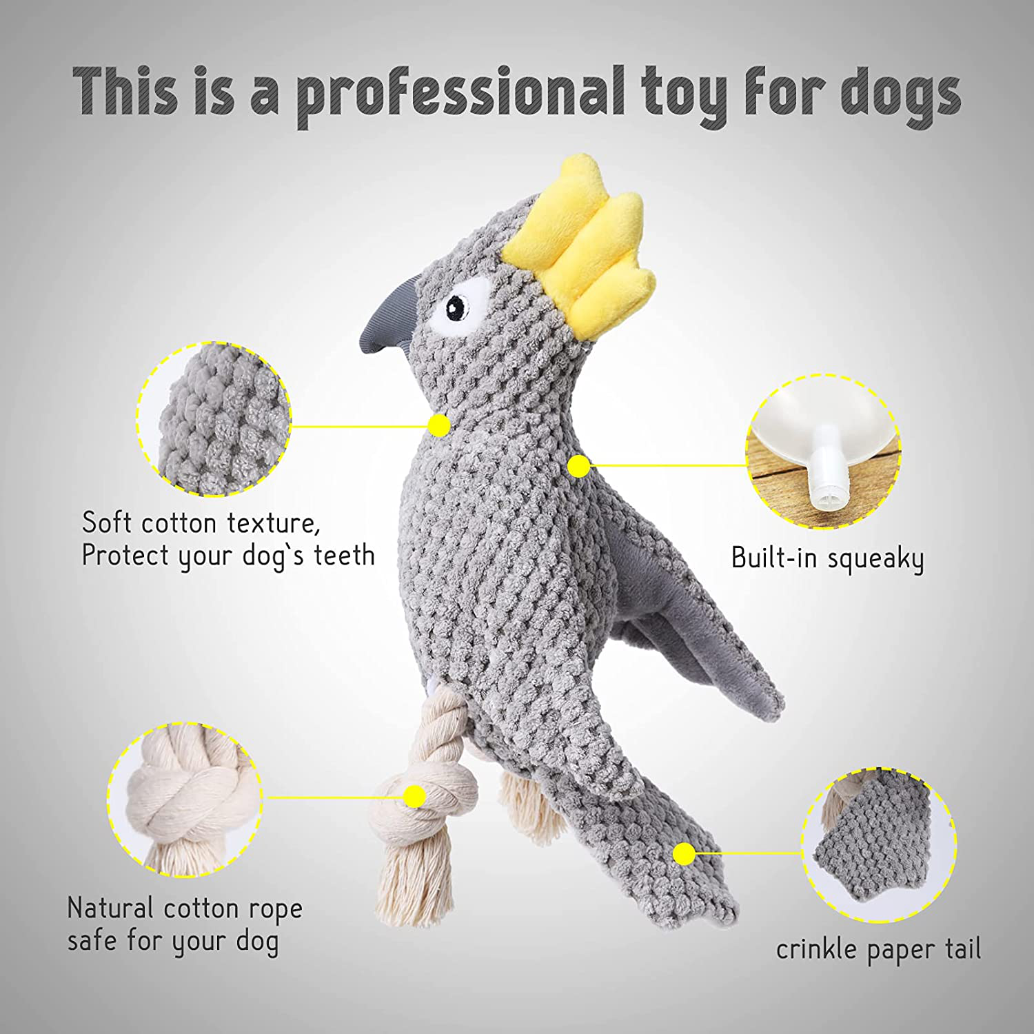 Dog Toys for Small Dog, Plush Interactive Dog Squeak Toy for