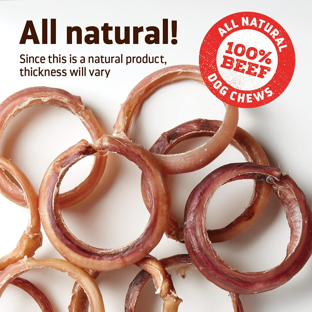 Natural Farm Odor Free Bully Stick Rings, 100% Beef Pizzle Chews - Made & Packaged at Our Own Food-Grade Facility - Fully Digestible High Protein, Low Fat Dental Treats Animals & Pet Supplies > Pet Supplies > Bird Supplies > Bird Treats Natural Farm   