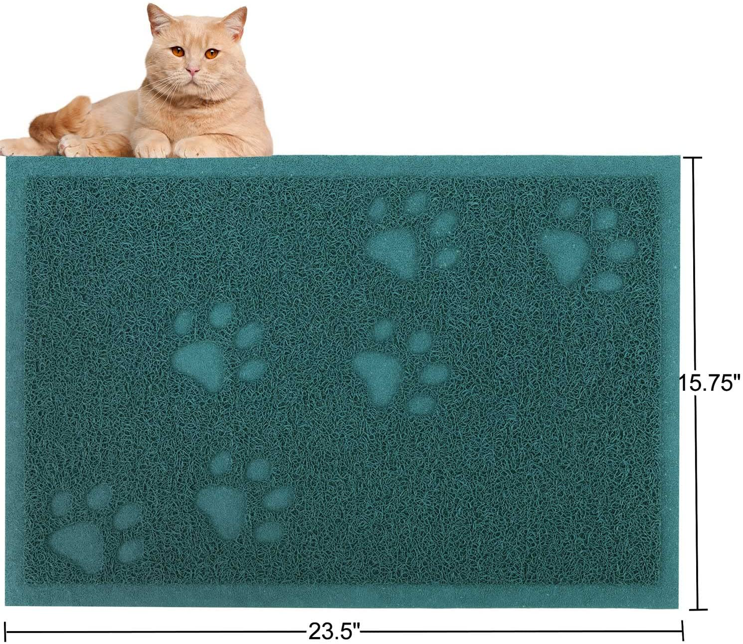 URDOGSL Cat Litter Mat, Premium Durable Cat Litter Trapping Mat for Litter Boxes, Water Resistant and Scatter Control Cat Feeding Mat, Non-Slip Backing, Easy to Clean