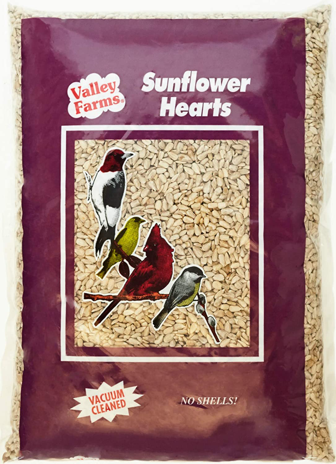 Valley Farms Sunflower Hearts Super Clean No Mess No Waste Bird Seed 40 LBS Animals & Pet Supplies > Pet Supplies > Bird Supplies > Bird Food Valley Farms 4 LBS  