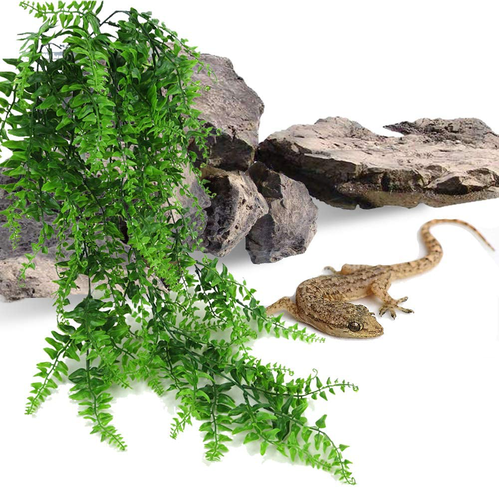 PINVNBY Reptile Plants Hanging Fake Vines Boston Climbing Terrarium Plant with Suction Cup for Bearded Dragons Lizards Geckos Snake Pets Hermit Crab and Tank Habitat Decorations Animals & Pet Supplies > Pet Supplies > Small Animal Supplies > Small Animal Habitat Accessories PINVNBY   