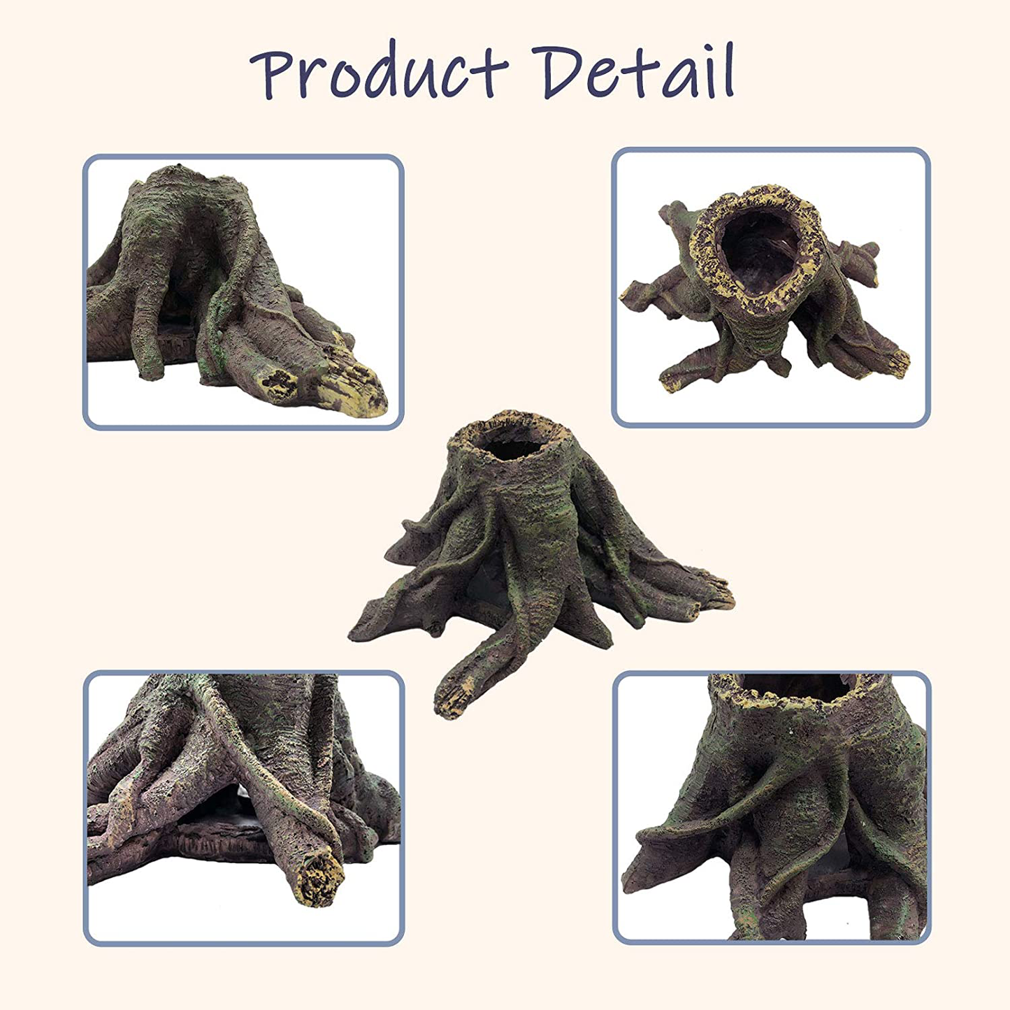 Tfwadmx Resin Hollow Tree Stump Decorations Reptile Tree Trunk Habitat Lizard Hideouts Cave Coconut Shell Hut Jungle Climber Decor Aquarium Accessories for Chameleon,Snake,Gecko and Hermit Crabs Animals & Pet Supplies > Pet Supplies > Reptile & Amphibian Supplies > Reptile & Amphibian Habitat Accessories Tfwadmx   