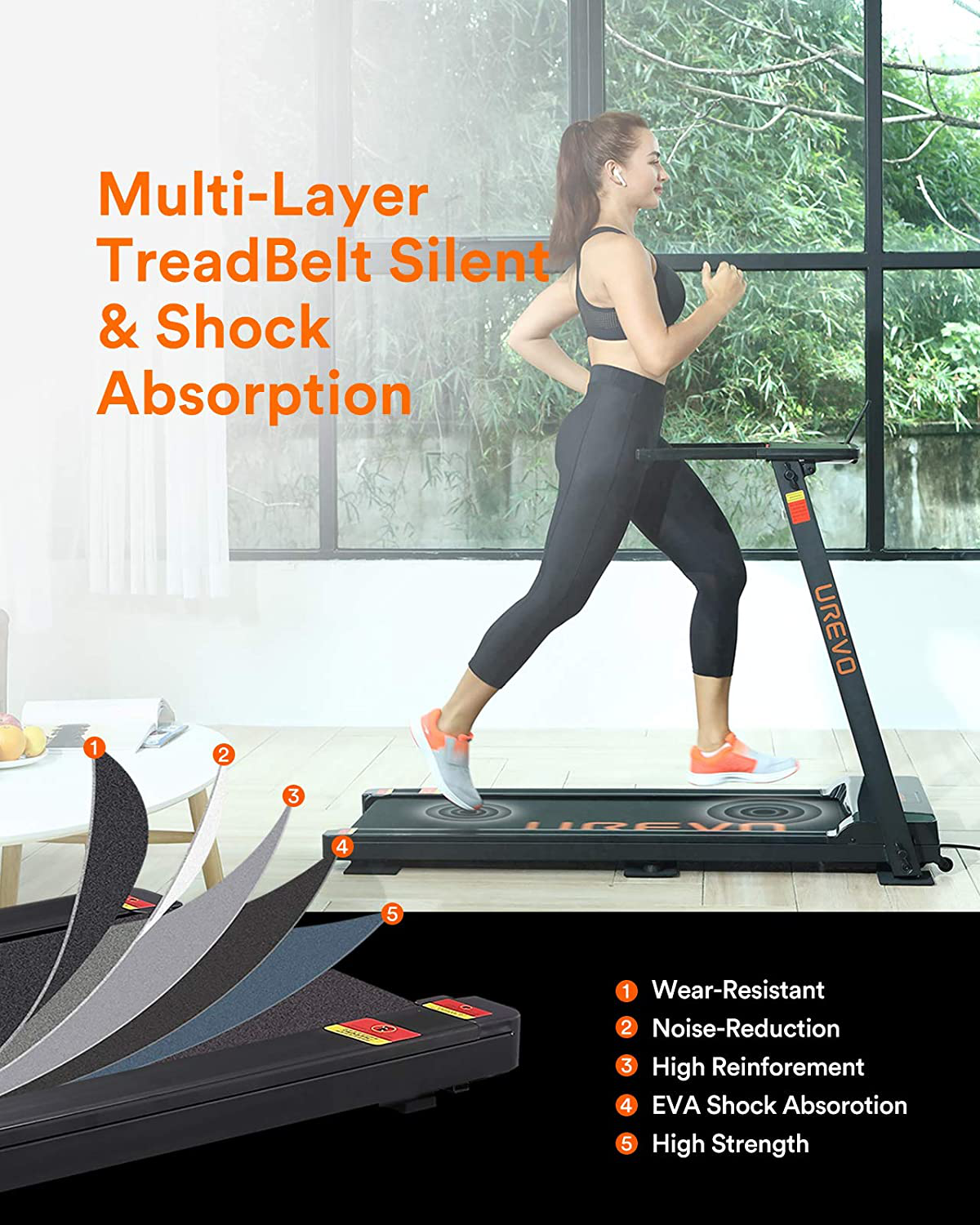 UREVO Foldable Treadmills for Home,Under Desk Electric Treadmill Workout Running Machine,2.5Hp Portable Compact Treadmill with 12 Pre Set Programs and 16.5 Inch Wide Treadbelt Animals & Pet Supplies > Pet Supplies > Dog Supplies > Dog Treadmills UREVO   