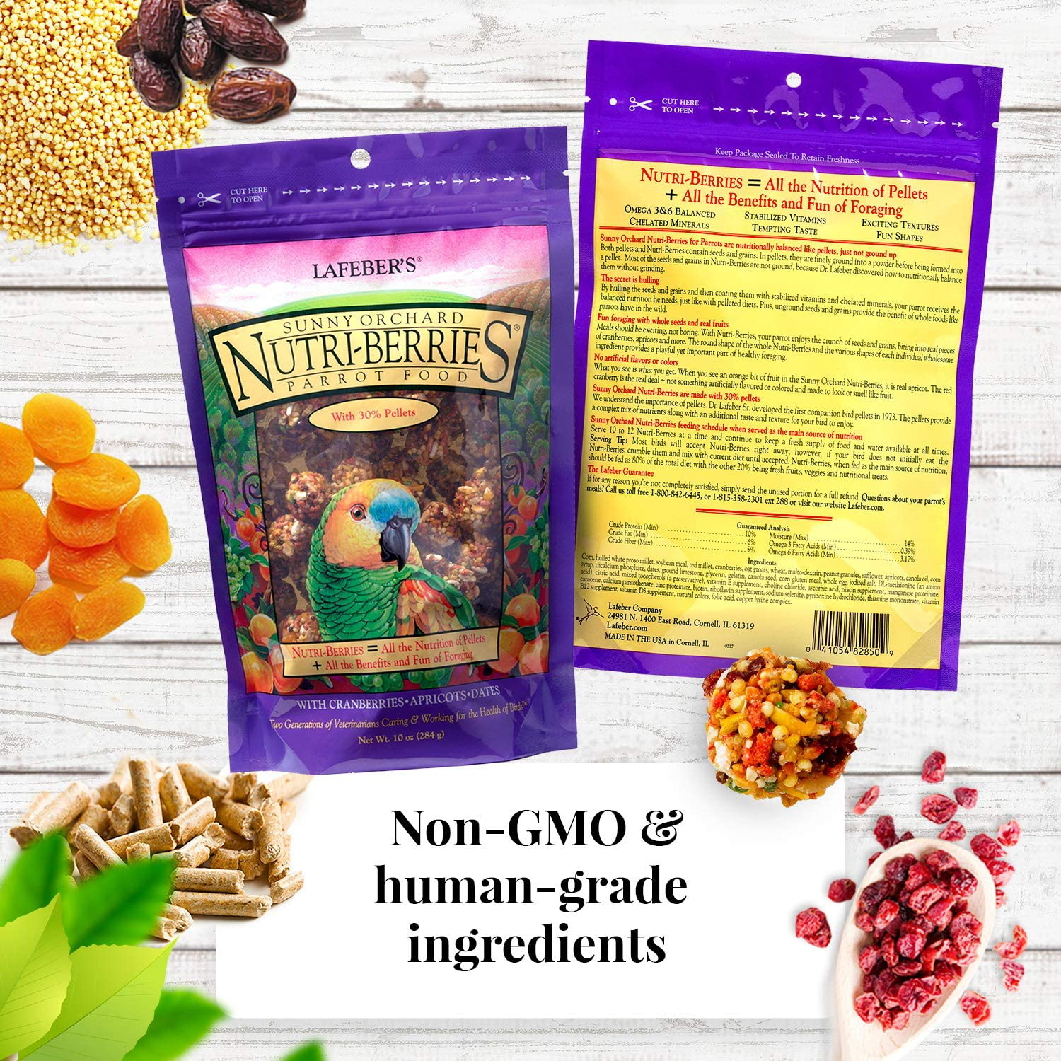 LAFEBER'S Gourmet Nutri-Berries Pet Bird Food Variety Sampler Bundles, Made with Non-Gmo and Human-Grade Ingredients, for Parrots, 10 Oz. Each (4 Pk Bundle) Animals & Pet Supplies > Pet Supplies > Bird Supplies > Bird Food LAFEBER'S   