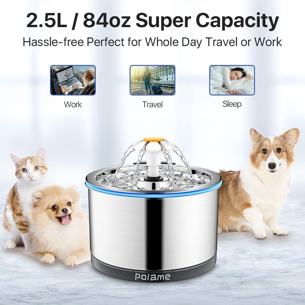 Dog Water Fountain, Automatic Dog Water Bowl Dispenser Cat Water