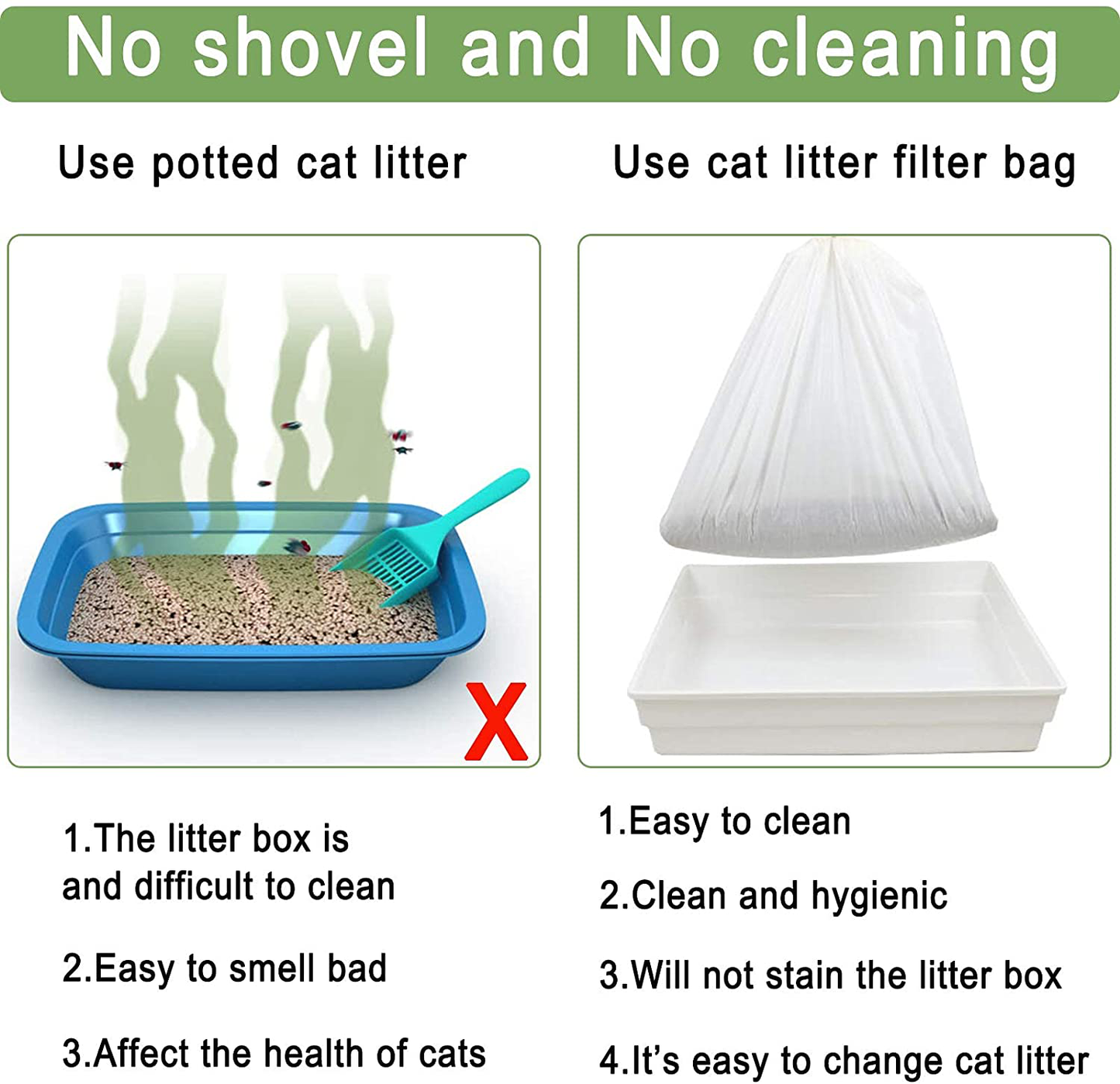 Sifting Cat Litter Box Liners Bags with Holes- Durable Large with Drawstring Scratch Resistant Waste 37×18Inch（7 per Pack) Animals & Pet Supplies > Pet Supplies > Cat Supplies > Cat Litter Box Liners Mygeromon   