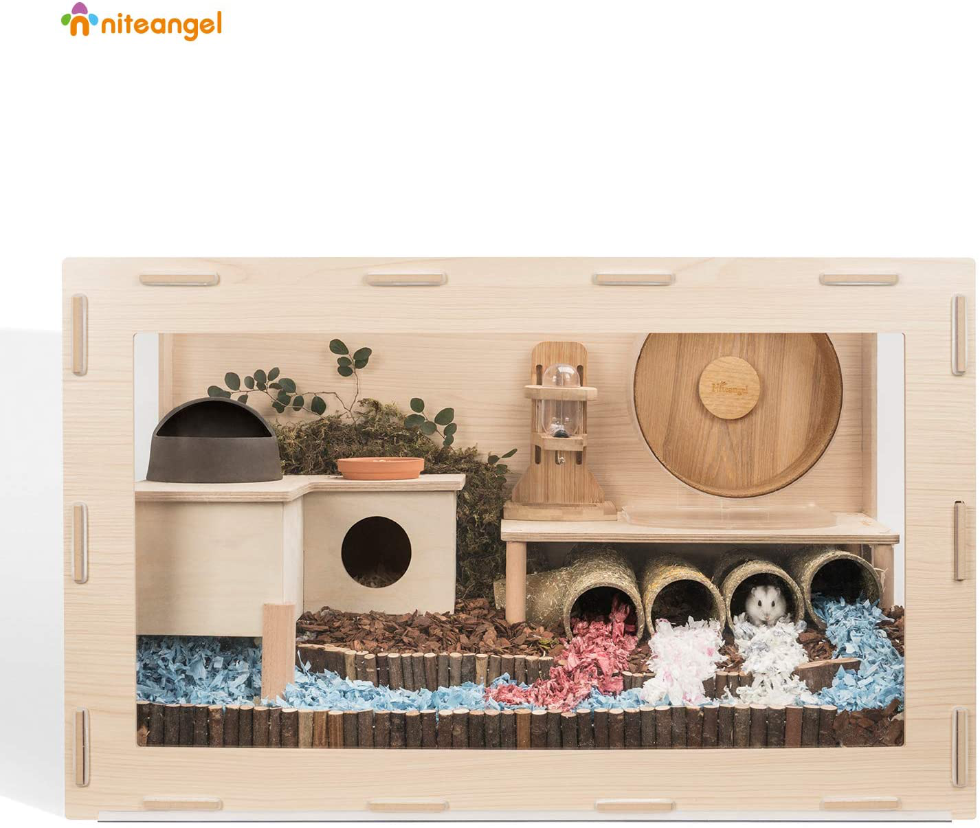 Niteangel Bigger World - MDF Aspen Small Animal Cage for Hamsters Degus Mices or Other Similar-Sized Pets Animals & Pet Supplies > Pet Supplies > Small Animal Supplies > Small Animal Habitats & Cages Niteangel   