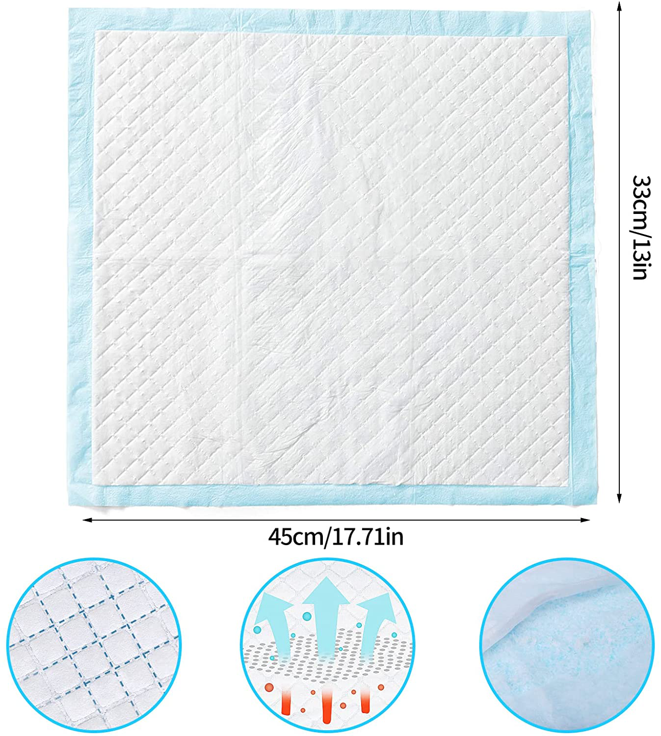 CAILOS Rabbit Pee Pads, Disposable Super Absorbent Diaper, Pet Toilet/Potty Training Pads for Guinea Pigs, Hedgehog, Hamsters, Chinchillas, Cats, and Other Small Animals