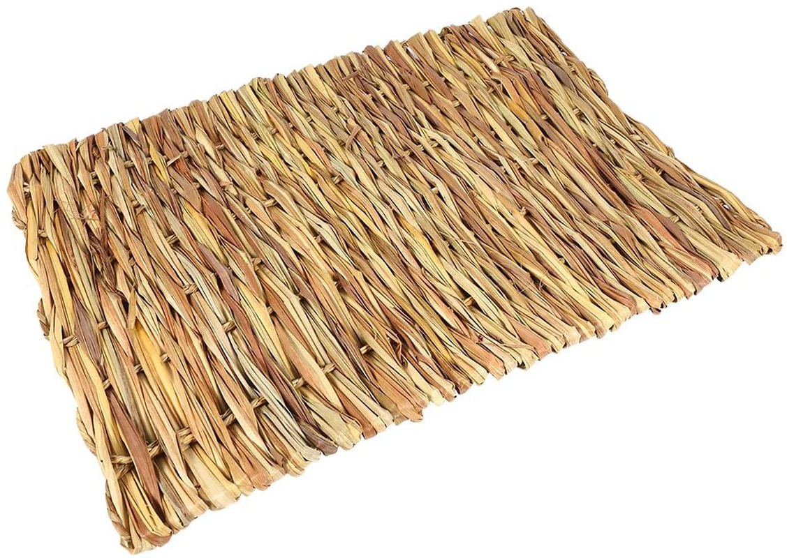 Oumefar Hamster Grass Pad Woven Grass Hamster Pet Grass Mat Hand-Woven 2Sizes Rabbit Hamster Bed Natural Straw Bunny Bedding for Small Animals Animals & Pet Supplies > Pet Supplies > Small Animal Supplies > Small Animal Bedding Oumefar   