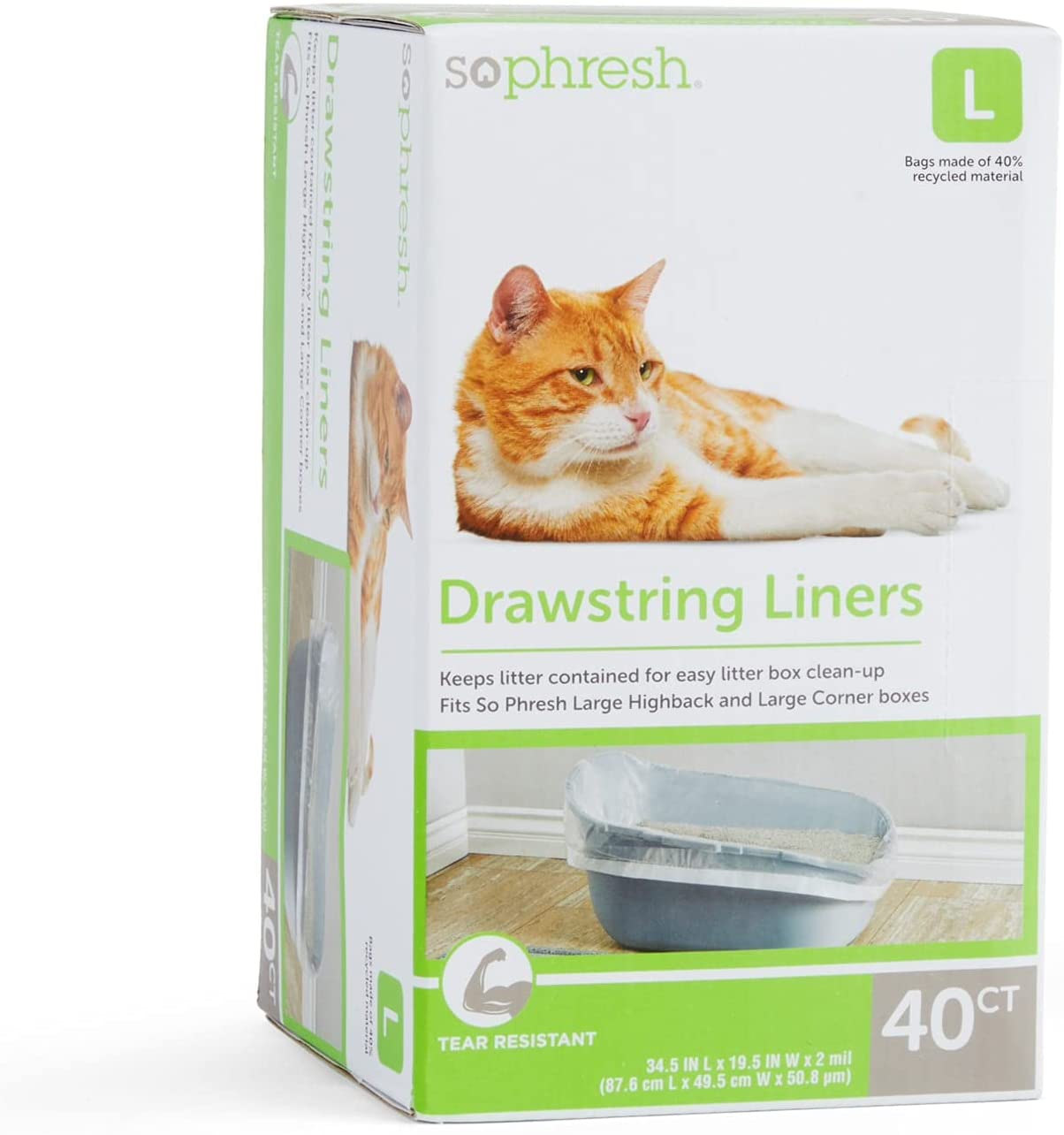 Petco Brand - so Phresh Drawstring Liners for Highback Boxes for Cats Animals & Pet Supplies > Pet Supplies > Cat Supplies > Cat Litter Box Liners So Phresh Large  