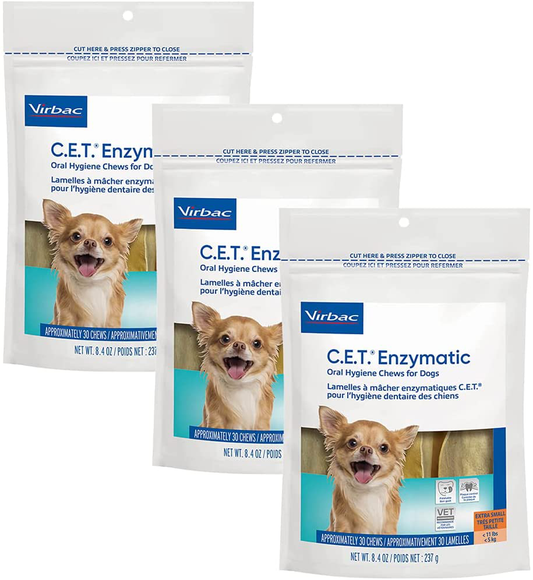 C.E.T. Cet Enzymatic Oral Chews-Dogs <11 Lbs 30Ct 3PK Animals & Pet Supplies > Pet Supplies > Small Animal Supplies > Small Animal Treats C.E.T.   