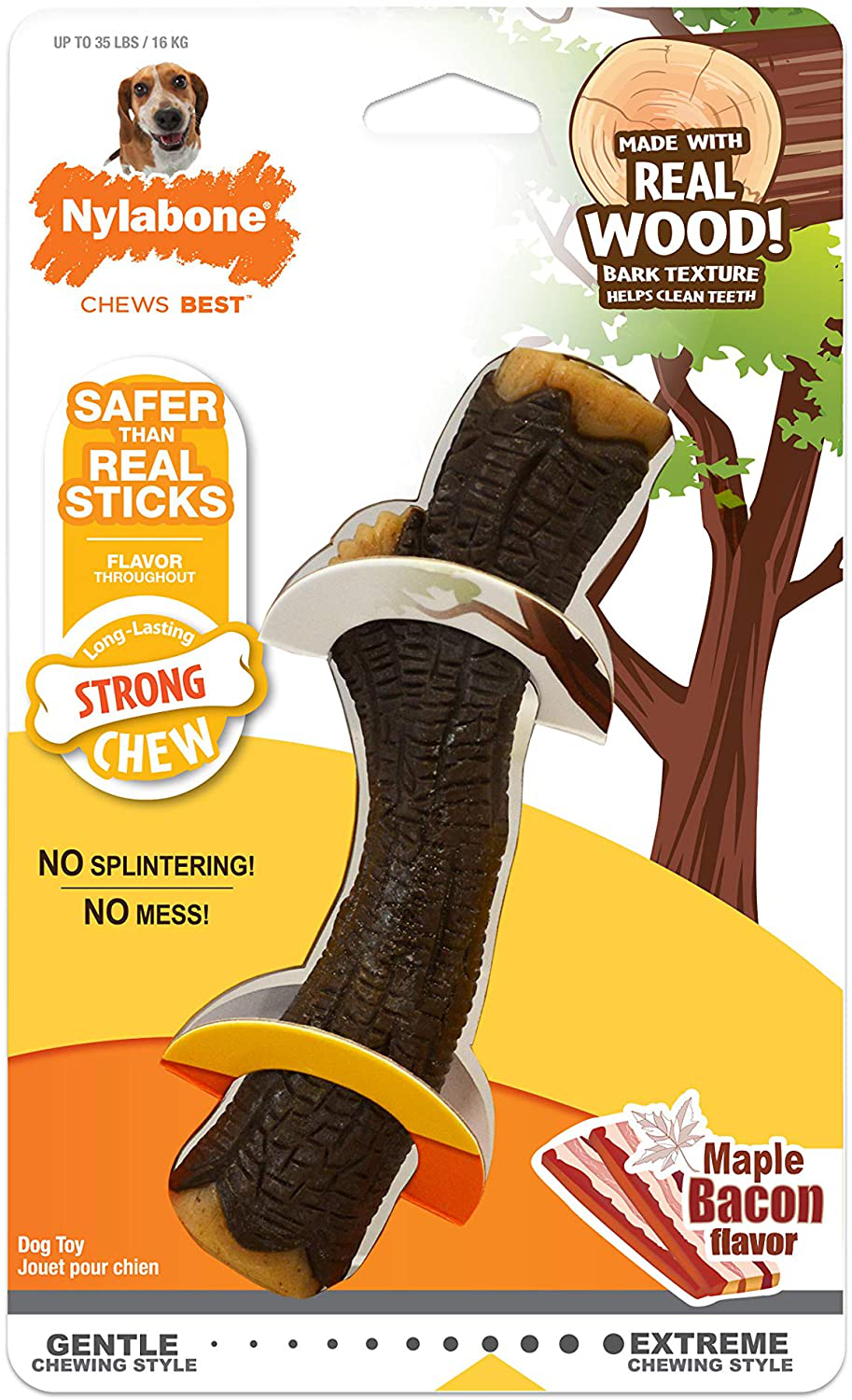 Nylabone Real Wood Stick Strong Dog Stick Chew Toy Animals & Pet Supplies > Pet Supplies > Dog Supplies > Dog Toys Central Garden & Pet   