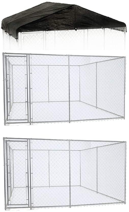 Lucky Dog 10' X 10' Chain Link Dog Kennel (2 Pack) & Waterproof Roof Cover Animals & Pet Supplies > Pet Supplies > Dog Supplies > Dog Kennels & Runs Lucky Dog   