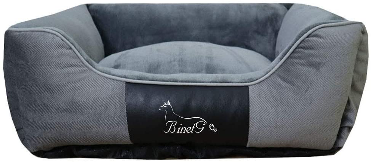 Binetgo Warming Dog Beds, Rectangle Washable Pet Bed with Firm Breathable Cotton for Medium Large Dog, Sleeping Orthopedic Bed for Dog Cat Joint-Relief and Improved Sleep