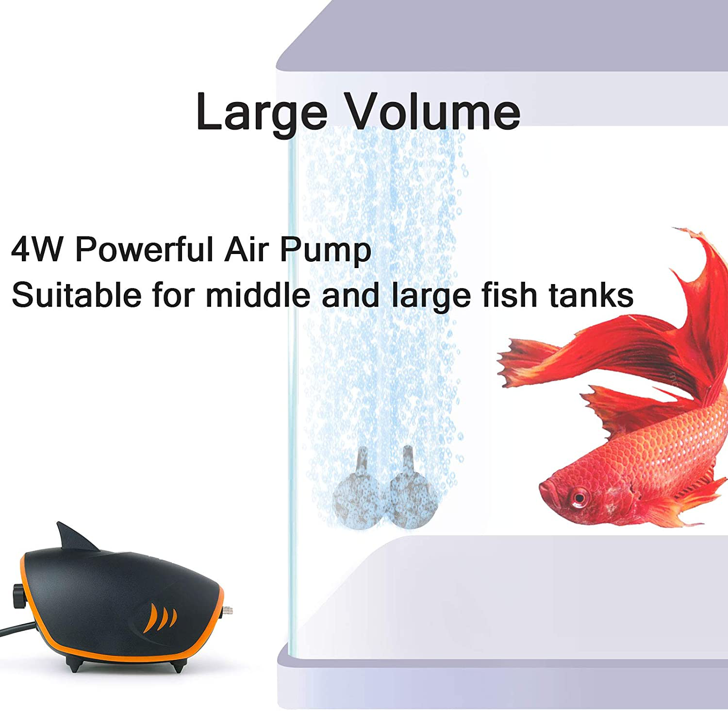 HITOP Adjustable Aquarium Air Pump, Upgrade Quiet Oxygen Pump, 80GPH  Powerful Air Aerator for Fish Tank up to 120 Gallon