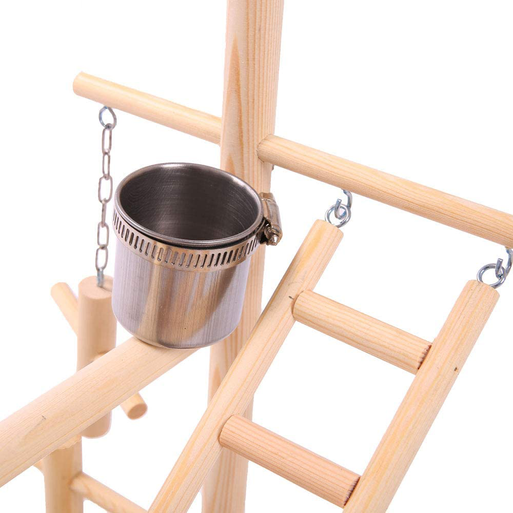 QBLEEV Bird'S Nest Bird Perches Play Stand Gym Parrot Playground Playgym Playpen Playstand Swing Bridge Tray Wood Climb Ladders Wooden Conure Parakeet Macaw Animals & Pet Supplies > Pet Supplies > Bird Supplies > Bird Gyms & Playstands QBLEEV   