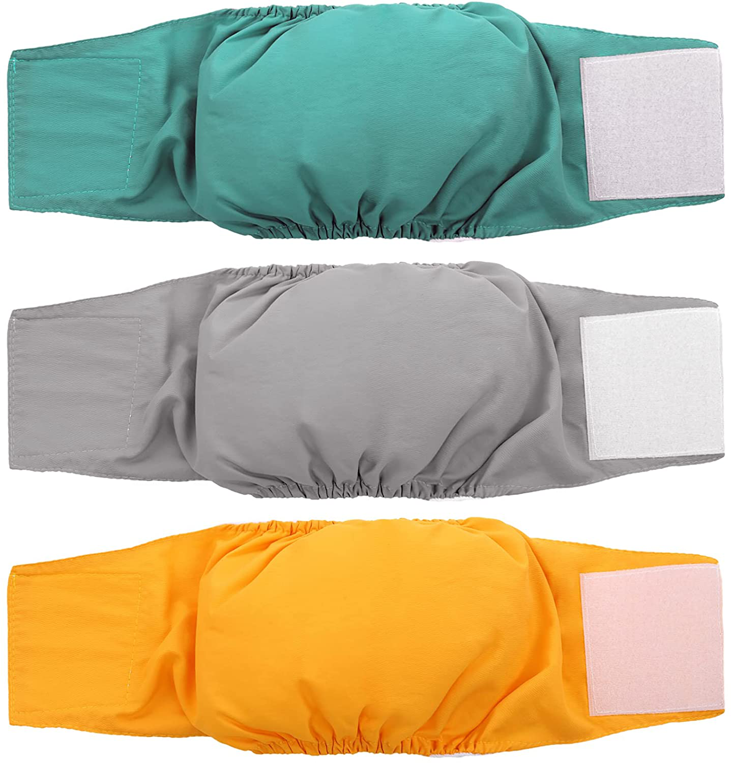 FUAMEY Reusable Dog Diapers for Male Dogs, 3 Pack Washable Belly Bands Puppy Nappies Wrap, Highly Absorbent Doggie Diaper for Small Medium Dogs Animals & Pet Supplies > Pet Supplies > Dog Supplies > Dog Diaper Pads & Liners FUAMEY Large  