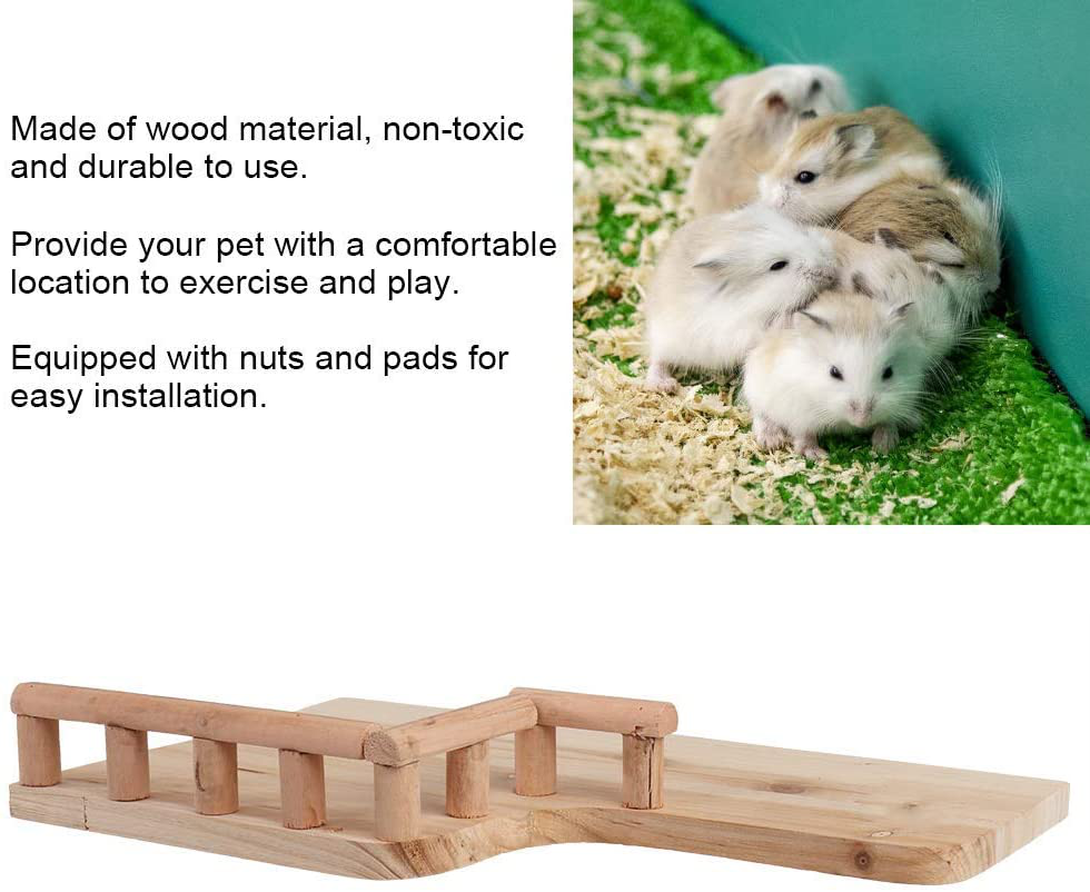 Eecoo Birdcage Stands Hamster Climbing Platform, Wooden Rest Platform with Railing Small Pet Wooden Toys for Guinea Pig Chinchilla Small Animals Climbing Animals & Pet Supplies > Pet Supplies > Bird Supplies > Bird Cages & Stands eecoo   