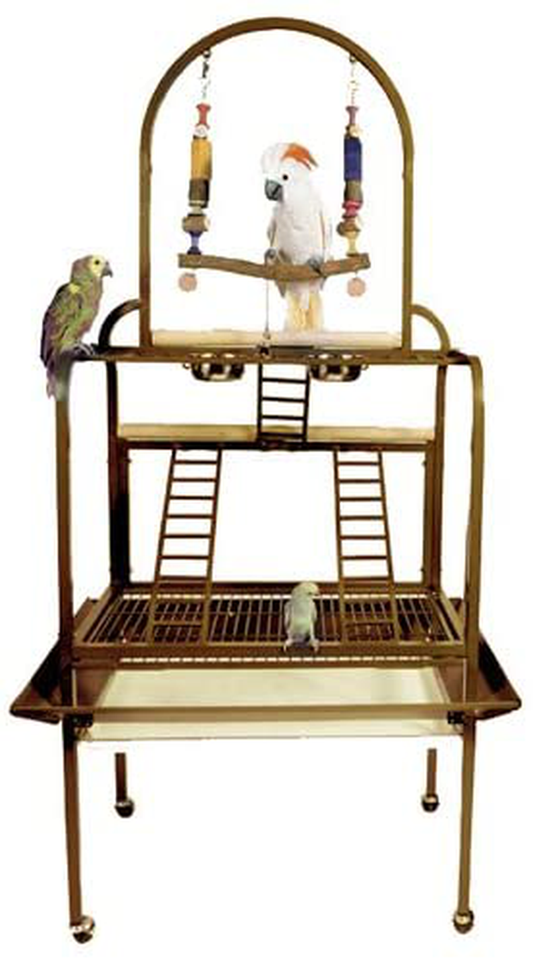 PARROT BIRD PLAY GYM STAND PP 502 Toy Cage Cages Toys Conure Amazon African Grey Animals & Pet Supplies > Pet Supplies > Bird Supplies > Bird Gyms & Playstands King's Cages SANDSTONE  