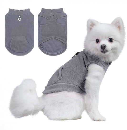 EXPAWLORER Fleece Autumn Winter Cold Weather Dog Vest Harness Clothes with Pocket for Small Dogs Animals & Pet Supplies > Pet Supplies > Cat Supplies > Cat Apparel EXPAWLORER   