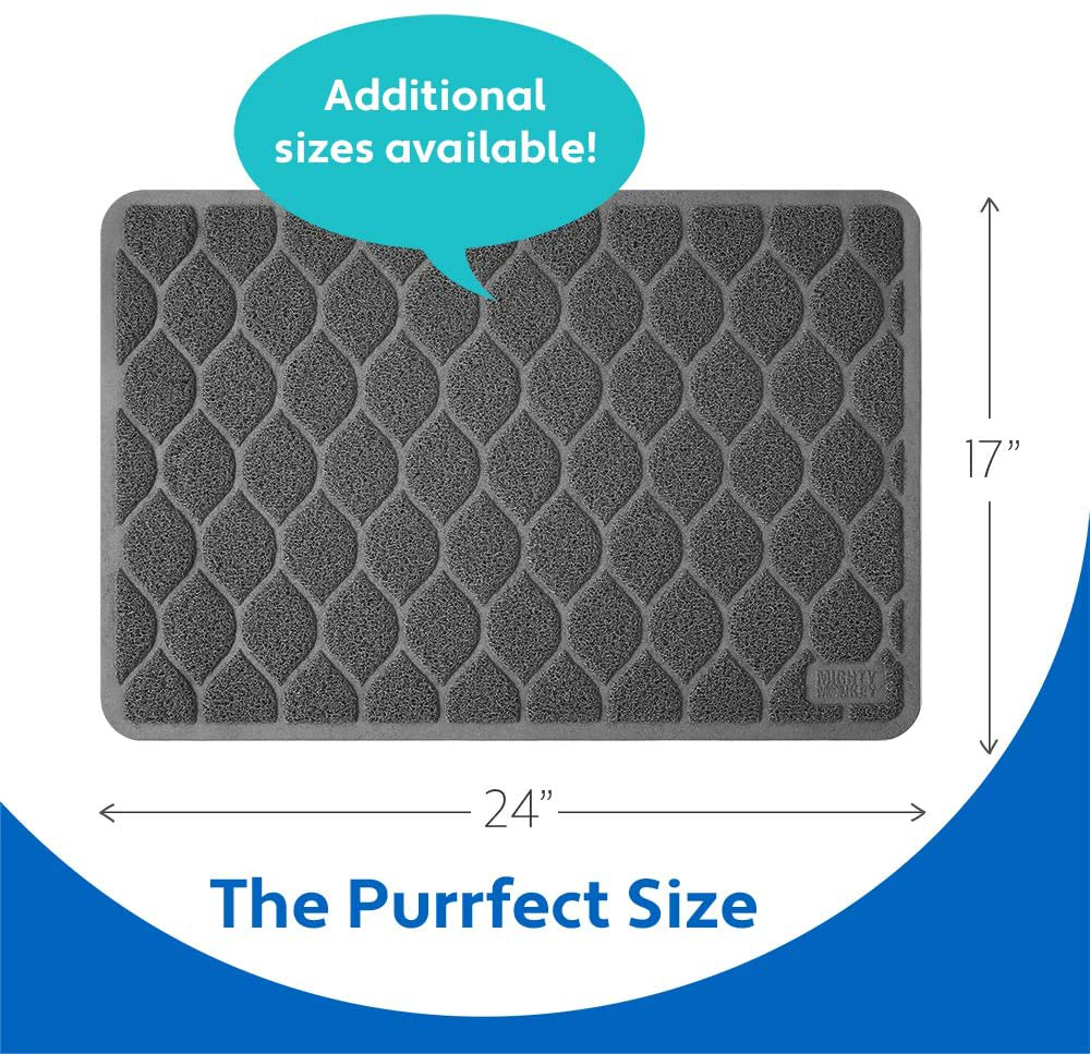 Mighty Monkey Durable Easy Clean Cat Mat, Litter Catching Mats, Great Scatter Control, Keep Floors Clean, Soft on Sensitive Kitty Paws, Cats Necessities, Slip Resistant, 24X17, Graphite Animals & Pet Supplies > Pet Supplies > Cat Supplies > Cat Litter Box Mats Hills Point Industries, LLC   