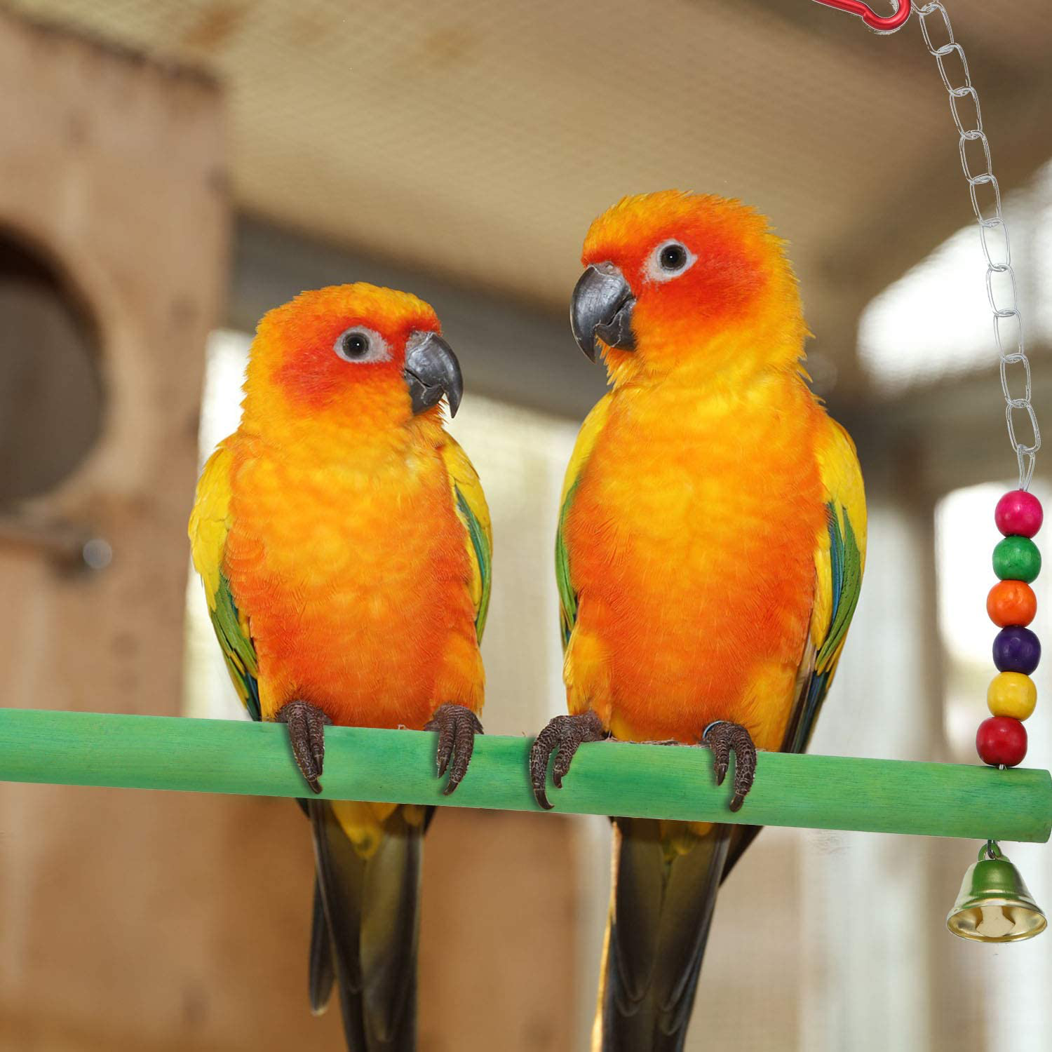 Frienda 2 Pieces Wood Chicken Swing Bird Ladder Perch Chicken Wood Stand Bird Perch Hanging Toy for Rooster Hens Parrot Large Bird Animals & Pet Supplies > Pet Supplies > Bird Supplies > Bird Ladders & Perches Frienda   