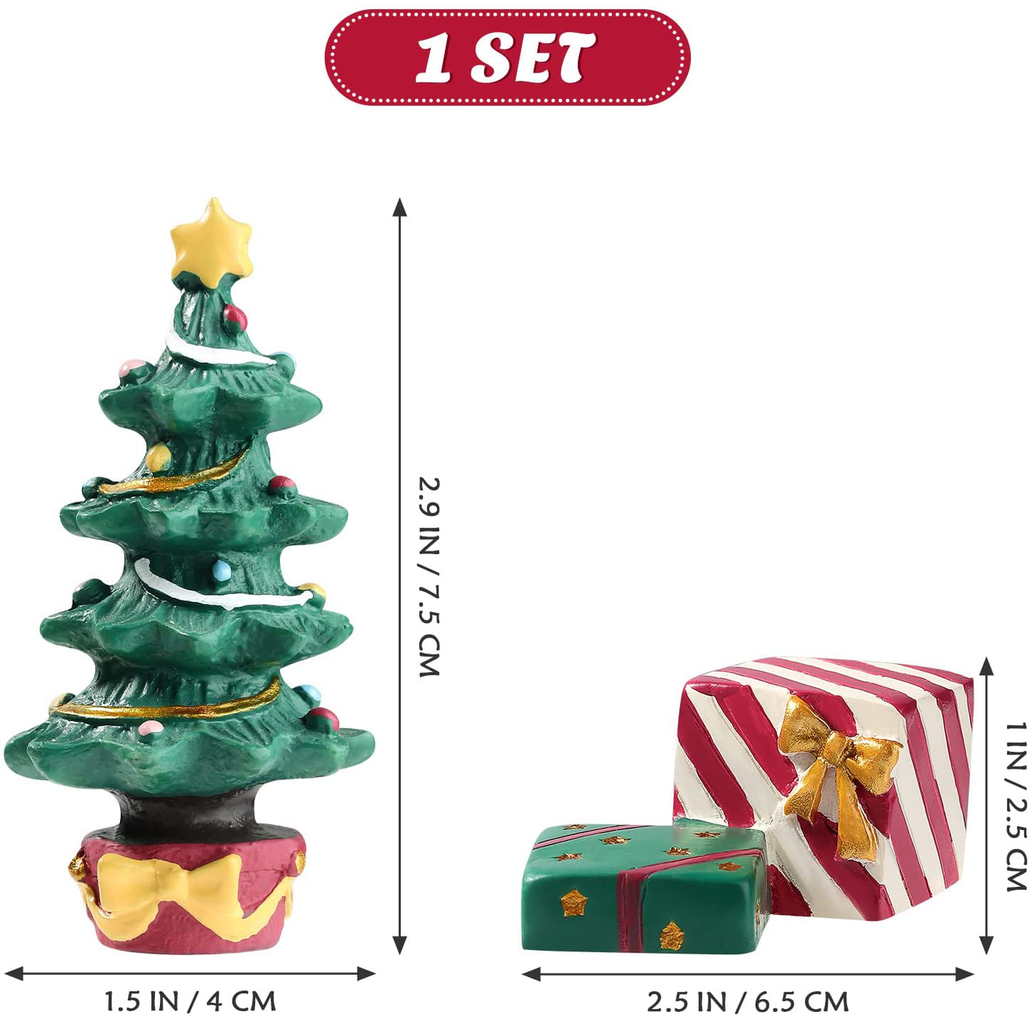 Balacoo 1 Set Christmas Aquarium Decoration Xmas Tree Figure Present Box Miniature Resin Micro Landscape Ornaments for Holiday Fish Tank Supplies Table Decor Animals & Pet Supplies > Pet Supplies > Fish Supplies > Aquarium Decor balacoo   