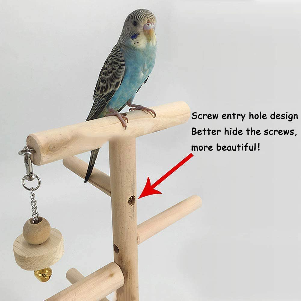 NAPURAL Wyunpets Bird Perch, Parrot Birdcage Stand Natural Toys Natural Wooden Activity Branches Climbing Stairs for Conure Parakeet Budgie Cockatiels Lovebirds Animals & Pet Supplies > Pet Supplies > Bird Supplies > Bird Ladders & Perches NAPURAL   