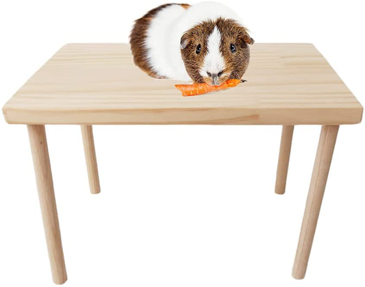 SINFUN Small Animals Wooden Play Stand Platform Table Waterproof Surface with 4 Pillars Pet Bowl Drinking Bottle Stand Desk Pet Cage Accessories for Birds Hamsters Chinchillas Squirrels Animals & Pet Supplies > Pet Supplies > Bird Supplies > Bird Cages & Stands SINFUN   