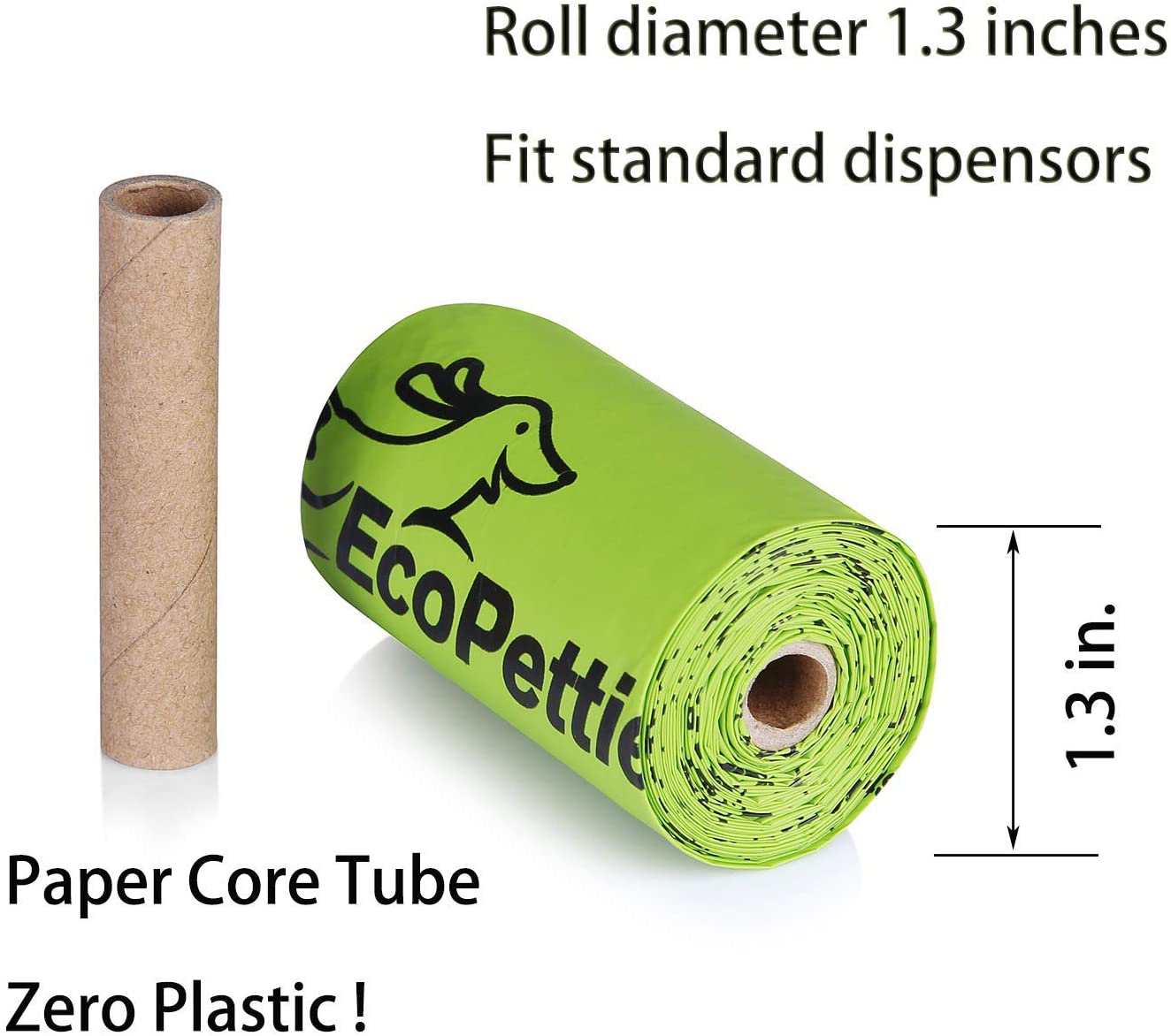 Ecopettie Dog Poop Bag Compostable | Poop Bags for Dogs 100% Biodegradable 18 Rolls 180 Counts | Doggie Bags for Poop | Cat Litter Bags for Cleaning (3 Months Volume,Xl ) Green Animals & Pet Supplies > Pet Supplies > Cat Supplies > Cat Litter Box Liners EcoPettie   