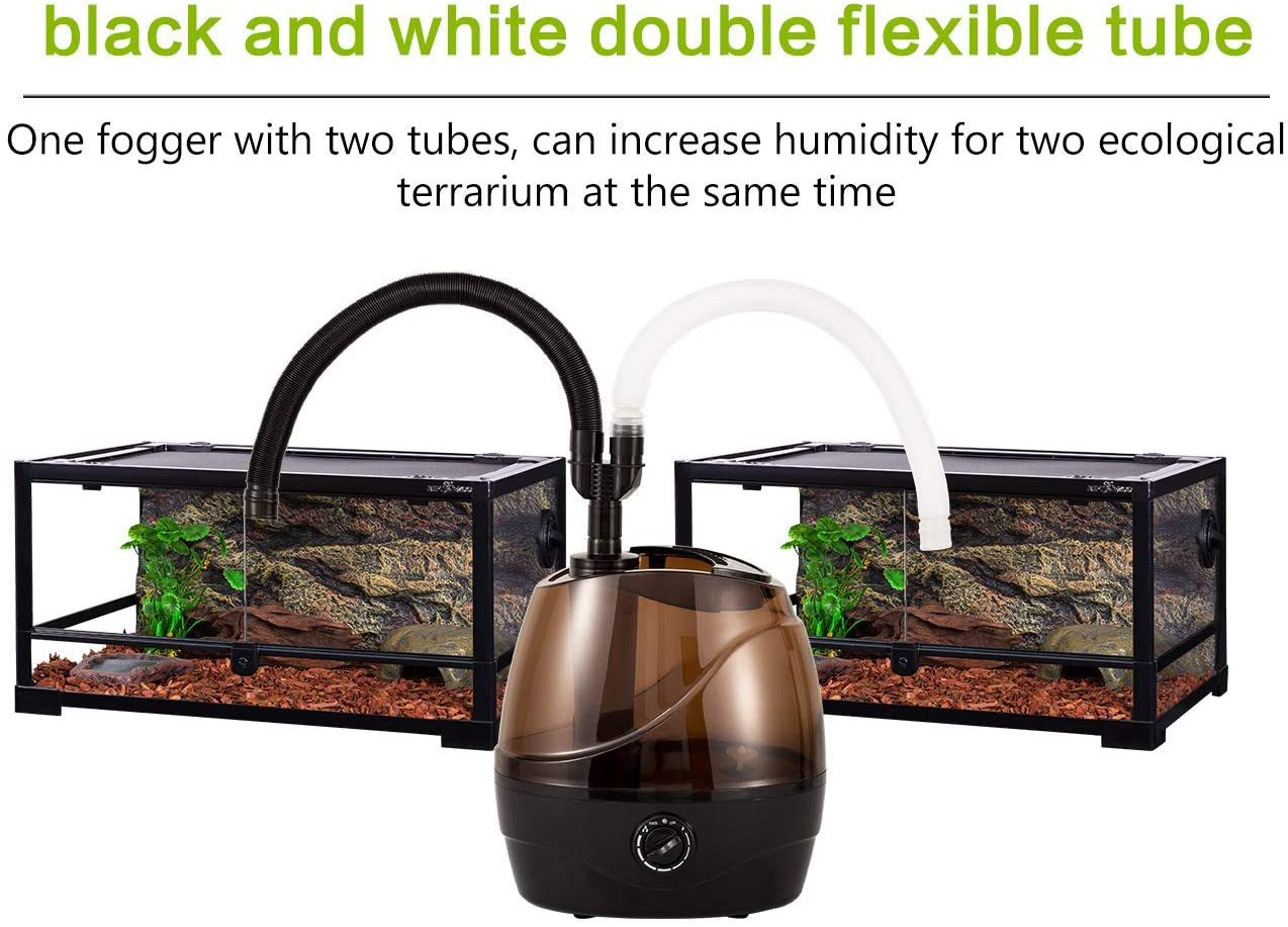 Oiibo Reptile Humidifier, Double Extension Tube, 2 in 1 Joint, Suitable for Reptiles, Amphibians and Terrarium (2.2 Liter Tank)