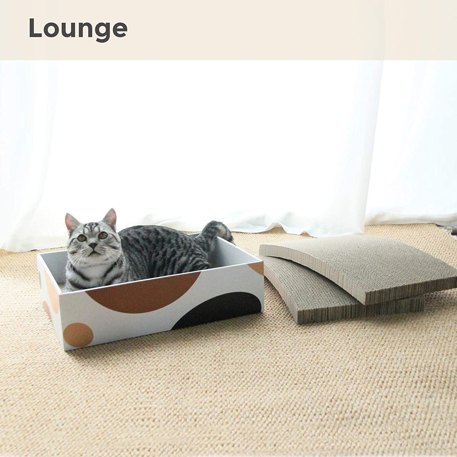 MSBC Big Cat Scratcher Lounge, Corrugated Cardboard Cat Scratcher House with Hole, Large Scratching Lounger Sofa Bed, Cat Scratching Pad for Indoor Cats as Furniture Protector, Cat Training Toy Animals & Pet Supplies > Pet Supplies > Cat Supplies > Cat Furniture ComSaf   