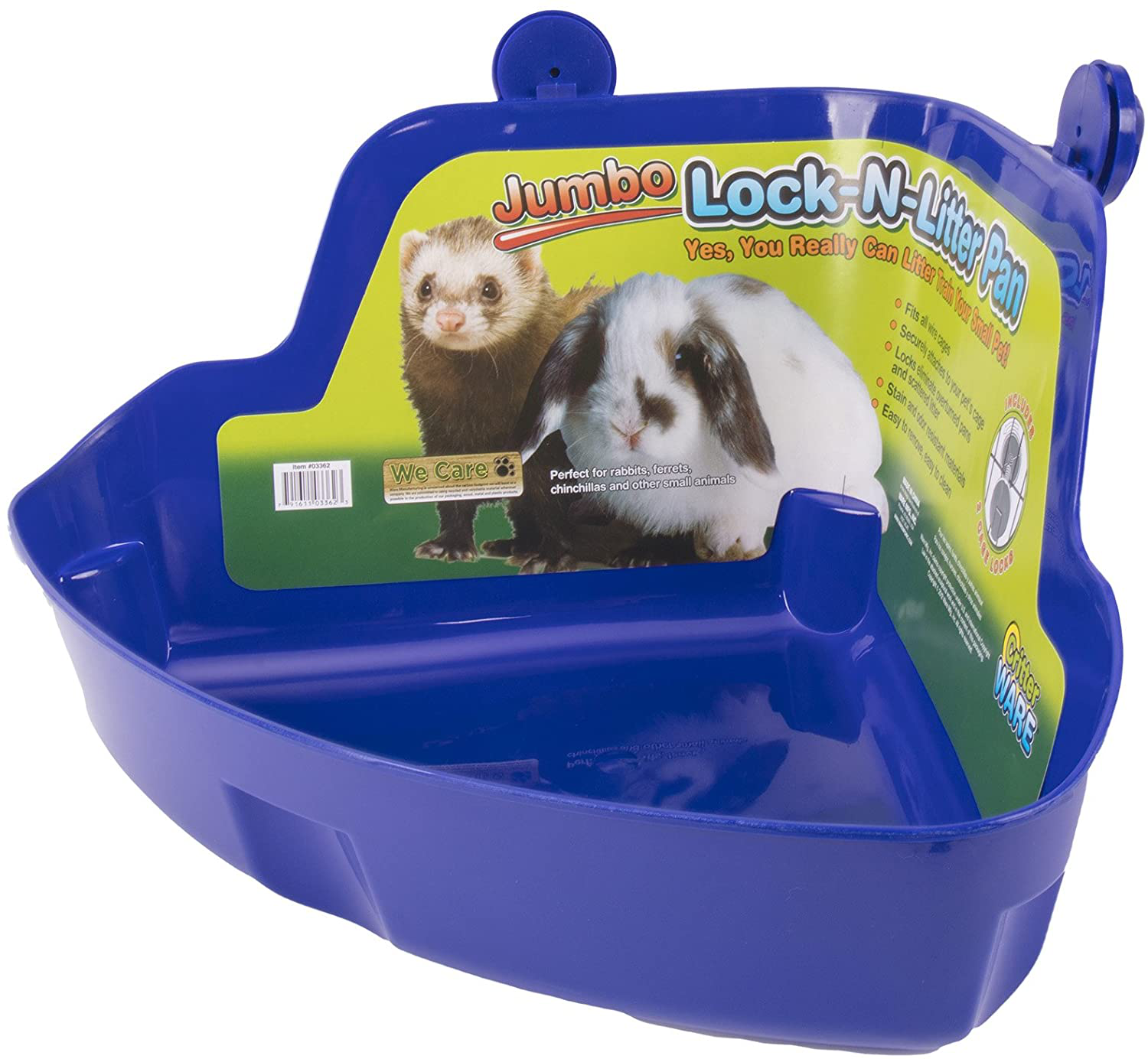 Ware Manufacturing Plastic Lock-N-Litter Bigger Pan for Small Pets, Jumbo - Colors May Vary