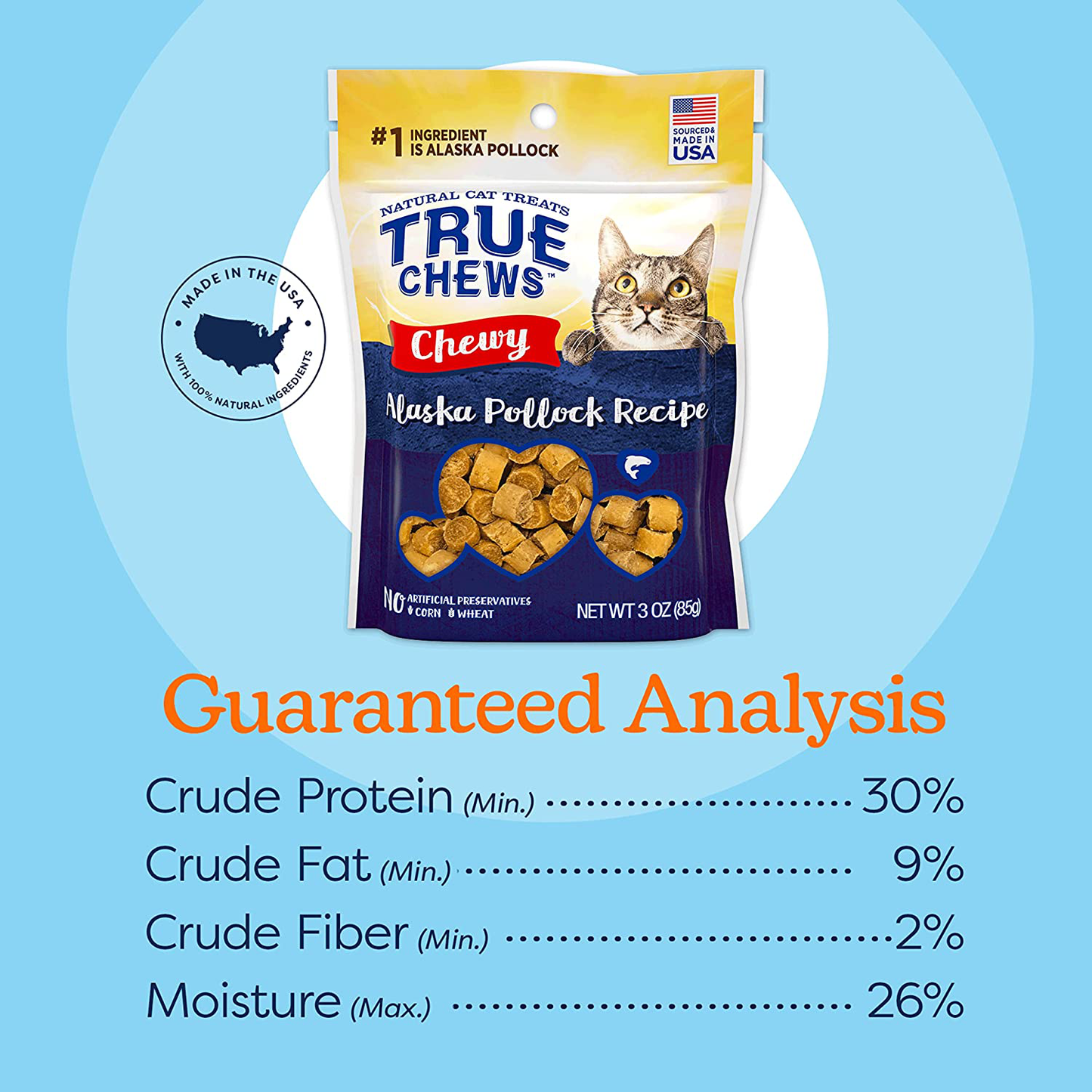 True Chews Cat Chewy Alaska Pollock Recipe 3Oz Animals & Pet Supplies > Pet Supplies > Cat Supplies > Cat Treats True Chews   