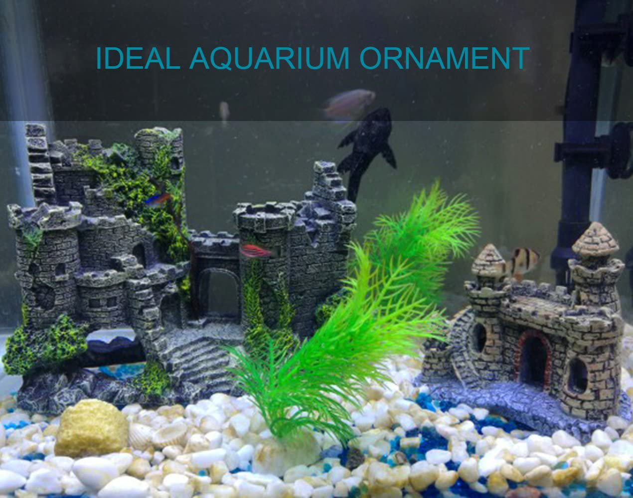 SLOCME Aquarium Ornaments Resin Castle Decorations - Fish Tank