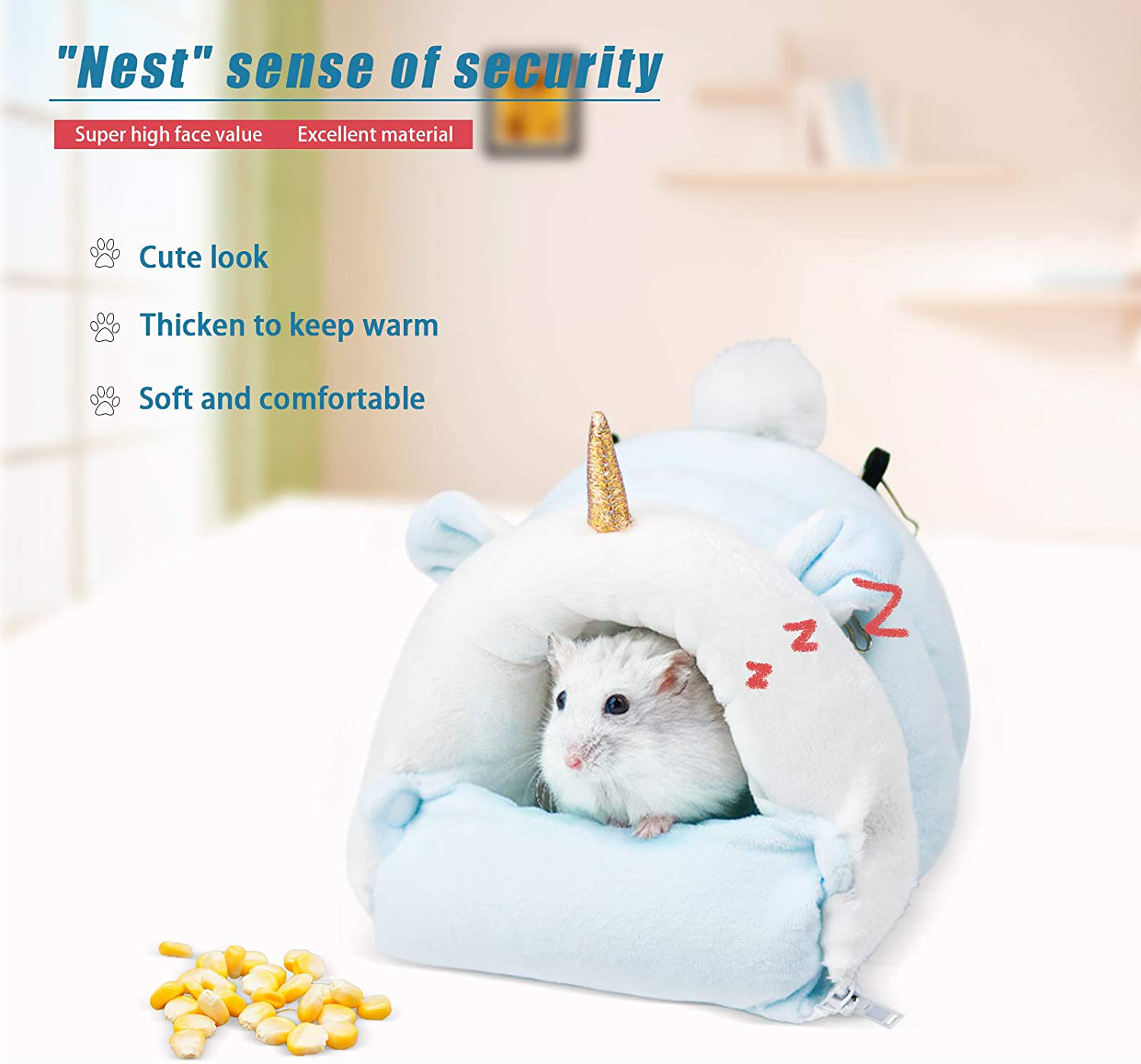 Roundler Hamster Bed Houses,Small Animal Hideouts,Cozy Warm Hanging Sleeping House Small Pet Animals Habitat Cage Accessories for Chinchilla,Ferrets,Mini Hedgehog,Sugar Glider,Rat,Guinea Pig Animals & Pet Supplies > Pet Supplies > Small Animal Supplies > Small Animal Habitat Accessories Roundler   