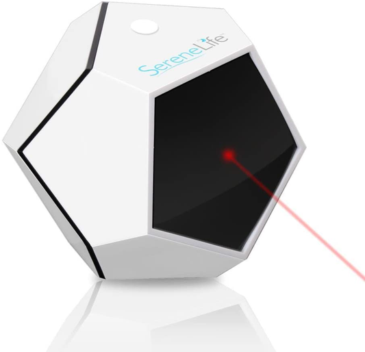 Serenelife Automatic Cat Laser Toy - Rotating Moving Electronic Red Dot LED Pointer Pen W/ Auto Wireless Control - Remote Light Beam Teaser Machine for Interactive & Smart Sensory