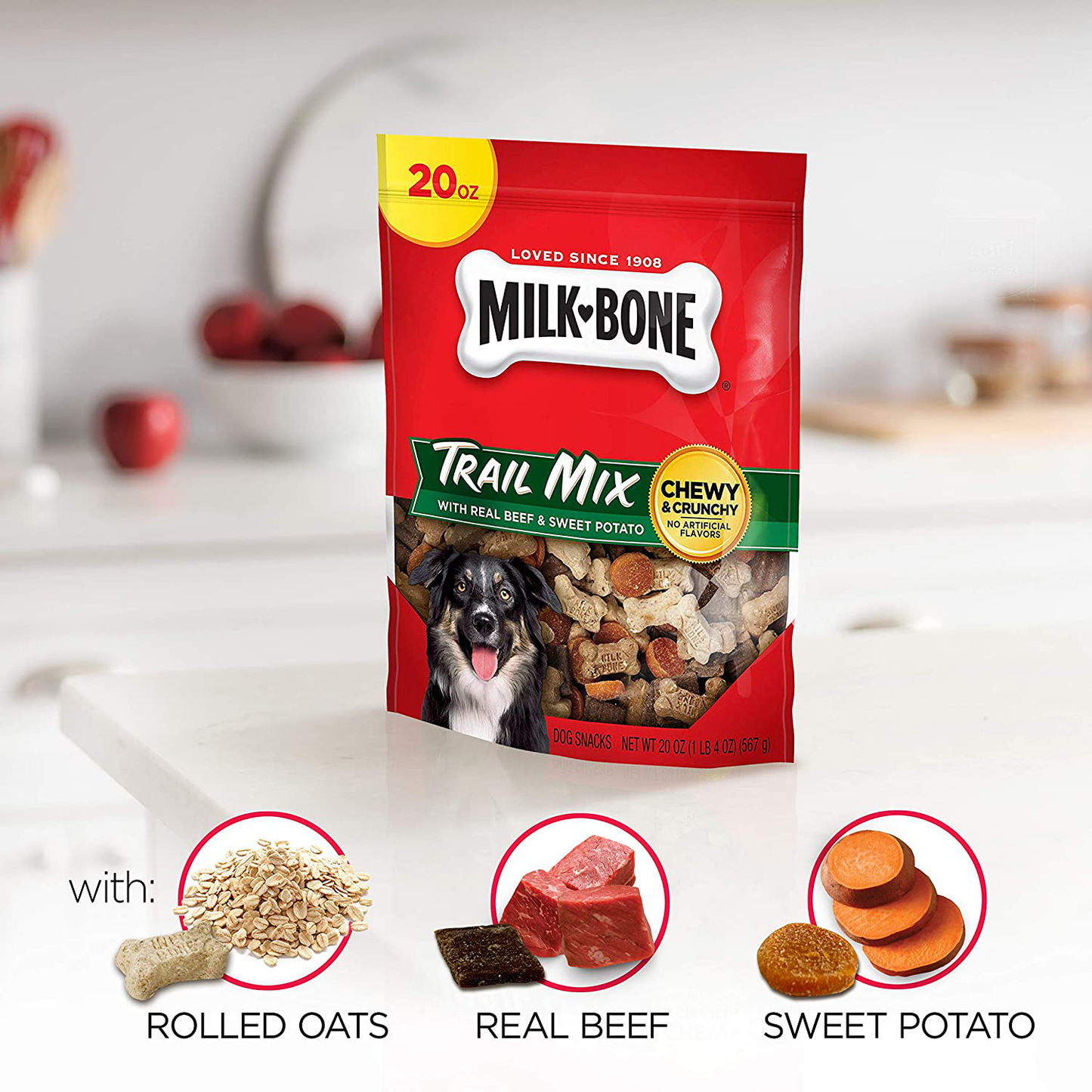 Milk-Bone Trail Mix Chewy & Crunchy Dog Treats, Beef & Sweet Potato Animals & Pet Supplies > Pet Supplies > Dog Supplies > Dog Treats Milk-Bone   