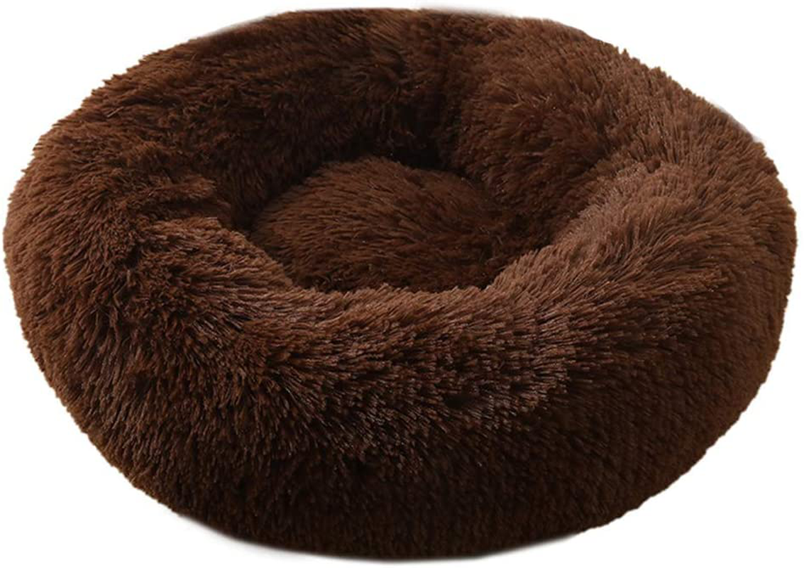 BODISEINT Modern Soft Plush round Pet Bed for Cats or Small Dogs, Mini Medium Sized Dog Cat Bed Self Warming Autumn Winter Indoor Snooze Sleeping Cozy Kitty Teddy Kennel (M(23.6”Dx7.9 H), Pink) Animals & Pet Supplies > Pet Supplies > Dog Supplies > Dog Beds BODISEINT Chocolate X-Large (Pack of 1) 