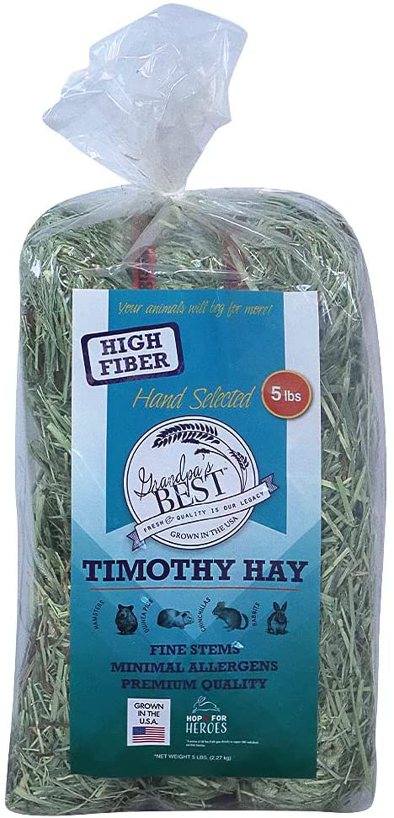 Grandpa'S Best Timothy Hay Bale Animals & Pet Supplies > Pet Supplies > Small Animal Supplies > Small Animal Food Grandpa's Best 5 Pound (Pack of 1)  