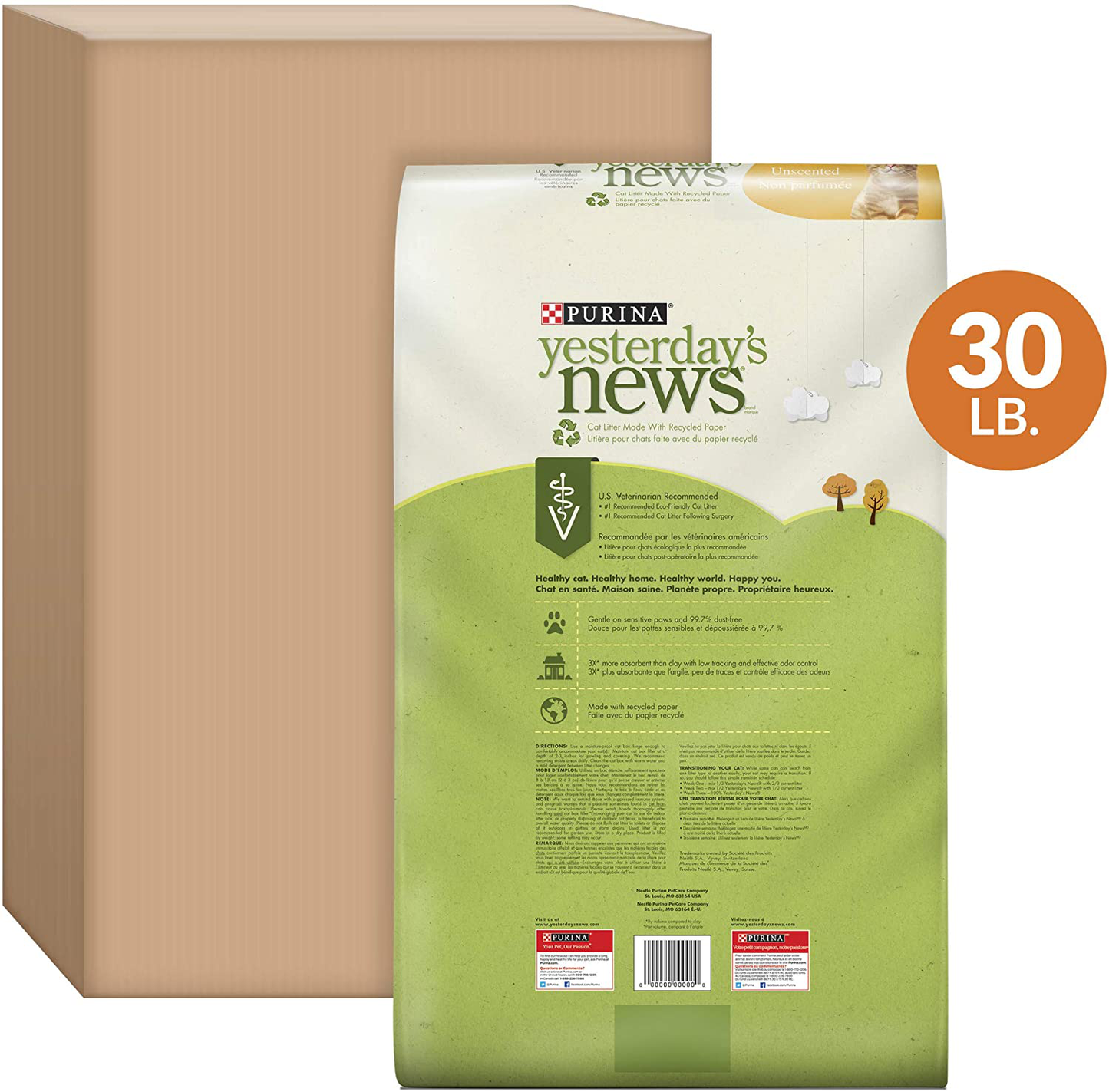 PURINA Yesterday'S News Odor Control, Lightweight, Unscented Paper Cat Litter Animals & Pet Supplies > Pet Supplies > Cat Supplies > Cat Litter Box Liners PURINA Yesterday's News   