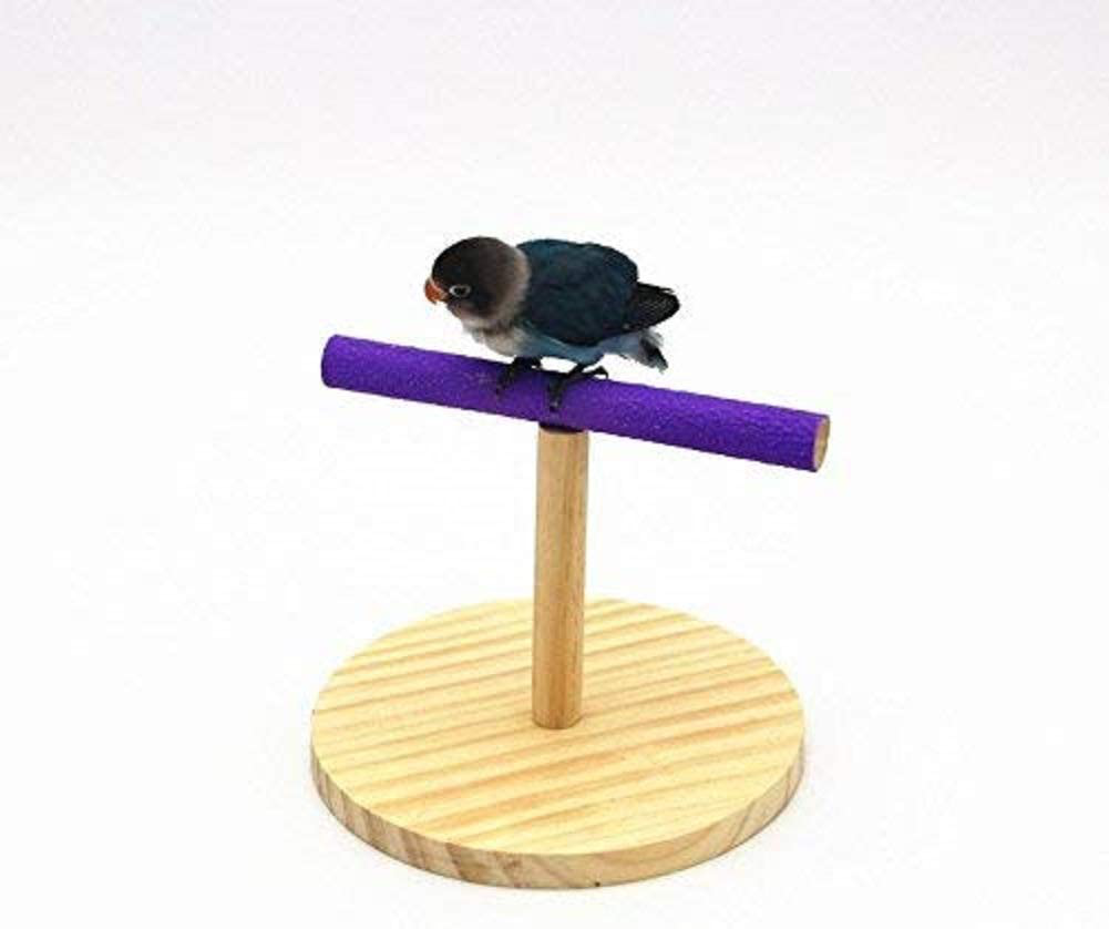 Parrot Perch Bird Stand Natural Wood Quartz Sand Birdcage Play Gym T Perch Fits for Budgies Parakeet Cockatiel Conure Lovebirds Animals & Pet Supplies > Pet Supplies > Bird Supplies > Bird Gyms & Playstands Litewood A  