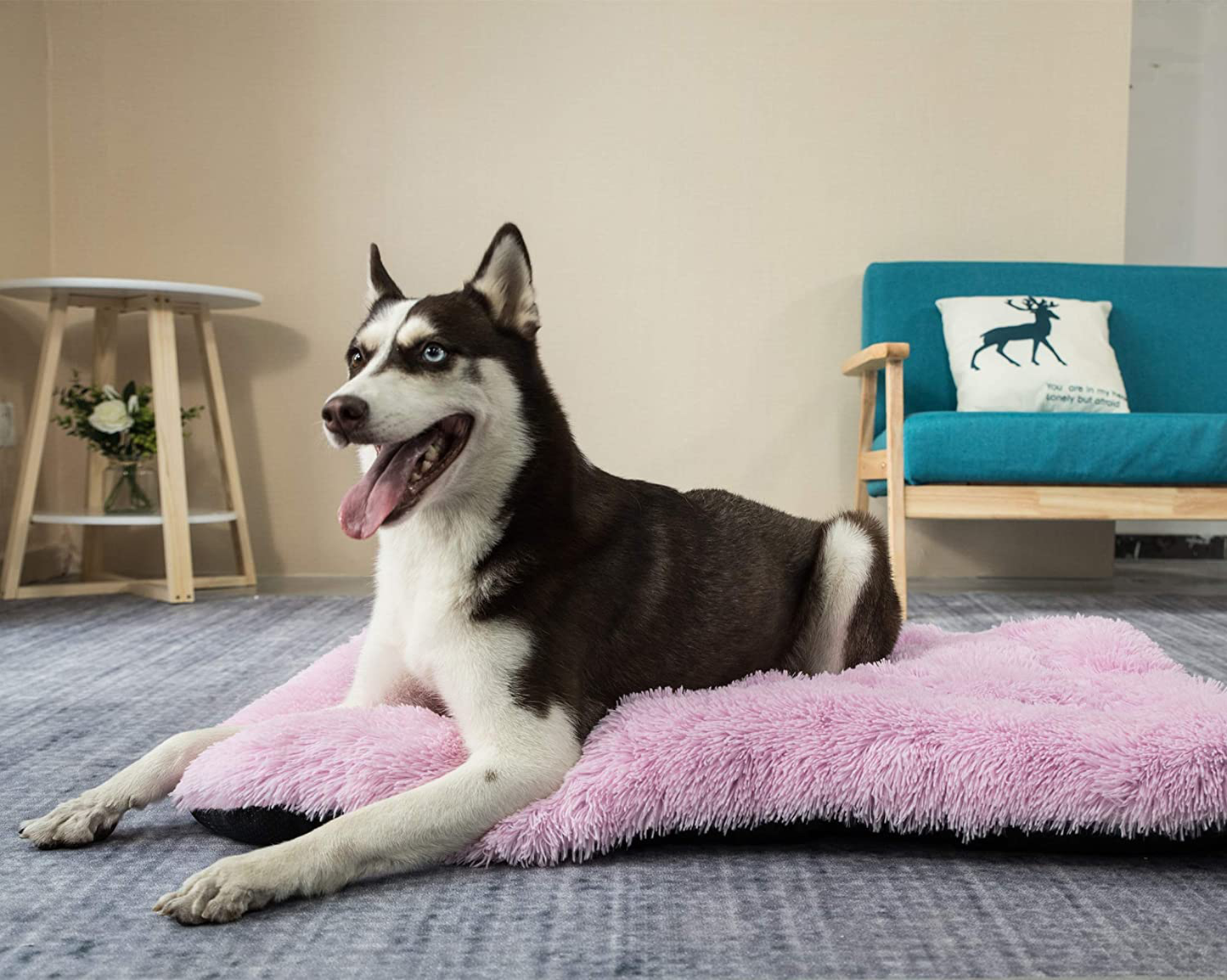 Poohoo Soft Plush Dog Bed,Dog Crate Bed Pet Cushion Pet Pillow Bed Washable,Non-Slip Crate Dog Bed Crate Mat Pet Bed for Medium Large Dogs (X-Large, Pink) Animals & Pet Supplies > Pet Supplies > Dog Supplies > Dog Beds Poohoo   