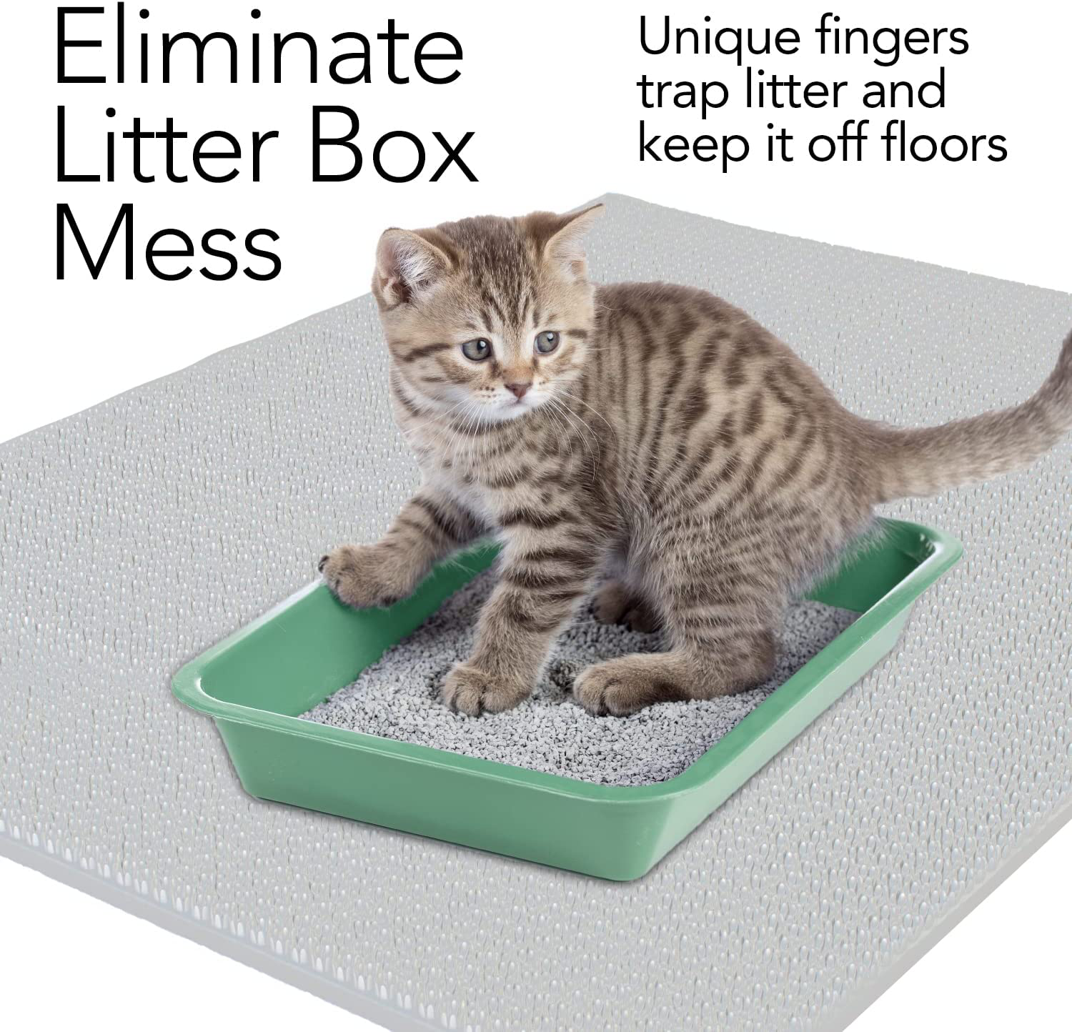 RESILIA Kitty Litter Box Mat - Waterproof, Recycled PVC Material, Removes Litter from Cat'S Paws, Easy-To-Clean, Great for Indoor Cats Animals & Pet Supplies > Pet Supplies > Cat Supplies > Cat Litter Box Mats RESILIA   