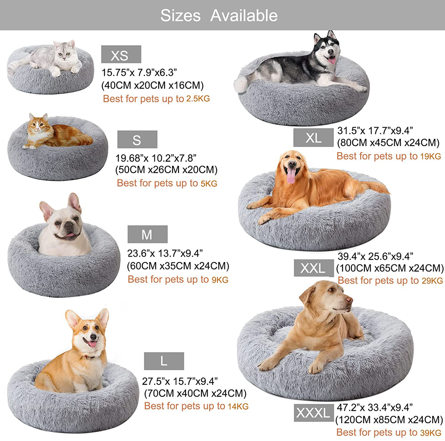 Dancewhale Cat Bed Donut Cuddler, Flurry Warming round Plush Cushion Mat for Small Medium Large Dogs and Cats, Indoor Sleeping Bed Animals & Pet Supplies > Pet Supplies > Cat Supplies > Cat Beds DanceWhale   