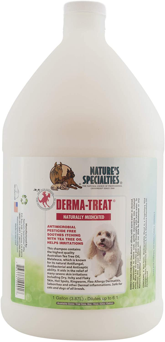 Nature'S Specialties Derma-Treat Anti-Microbial Medicated Dog Shampoo for Pets, Concentrate 6:1, Made in USA, 1Gal Animals & Pet Supplies > Pet Supplies > Small Animal Supplies > Small Animal Treats Nature's Specialties   