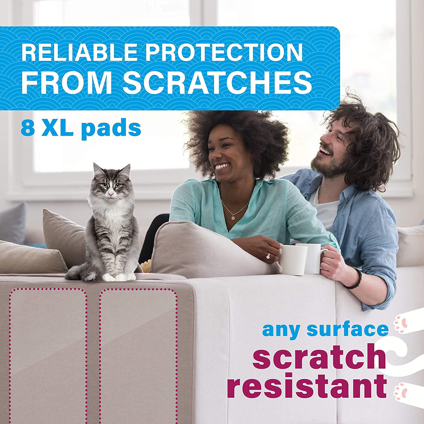 Cat anti Scratch Furniture Protector - Couch Scratch Protector from Cats - Furniture Protection from Cat Scratching - Cat Couch Protectors for Furniture - Cat Training Tape - Cat Scratch Guard Animals & Pet Supplies > Pet Supplies > Cat Supplies > Cat Furniture Miloona   