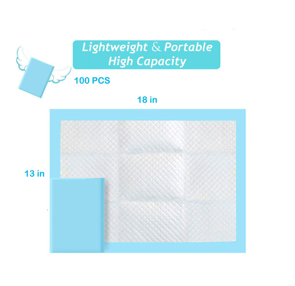 Baby Disposable Underpad 100 Count Incontinence Changing Pad Baby Diapers Newborn Pads Soft Breathable Waterproof Leak Proof Quick Absorb 13X18 Inch Animals & Pet Supplies > Pet Supplies > Dog Supplies > Dog Diaper Pads & Liners Buyockss   