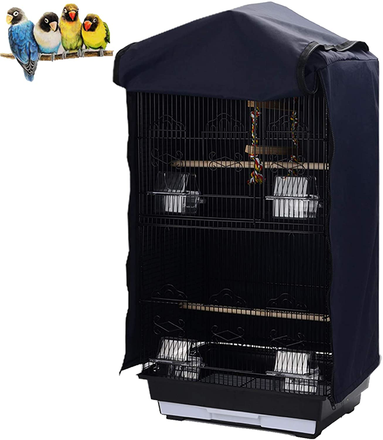 Bonaweite Birdcage Cover Parrot Cage Cover Shade Pet Universal Blackout Windproof Light-Proof Sleep Reduces Distractions Night Accessories Cloth without Cage Animals & Pet Supplies > Pet Supplies > Bird Supplies > Bird Cage Accessories Bonaweite Blue  