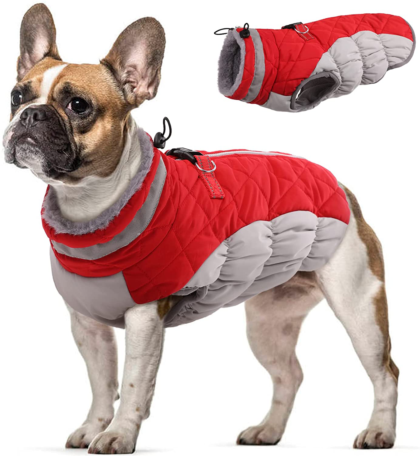 Dog Winter Jacket Cozy Reflective Waterproof Dog Coat Windproof Warm Pet Garment, Comfortable Cold Weather Fleece Apparel Outfits with Zipper Closure for Small Medium Large Dogs Puppy Walking Hiking